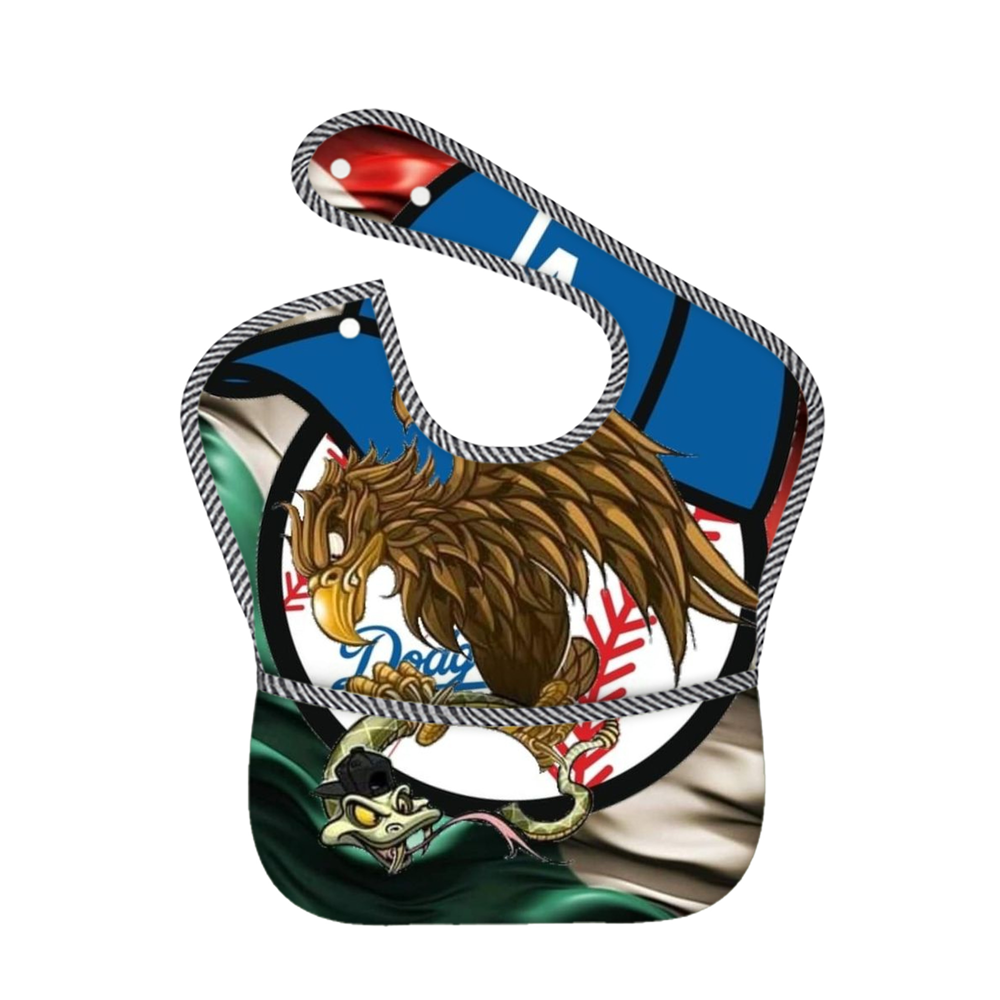  Adjustable Waterproof Toddler Bib – Full-Print Durable Polyester – Foldable Crumb Pocket – Easy Snap Closure – Soft