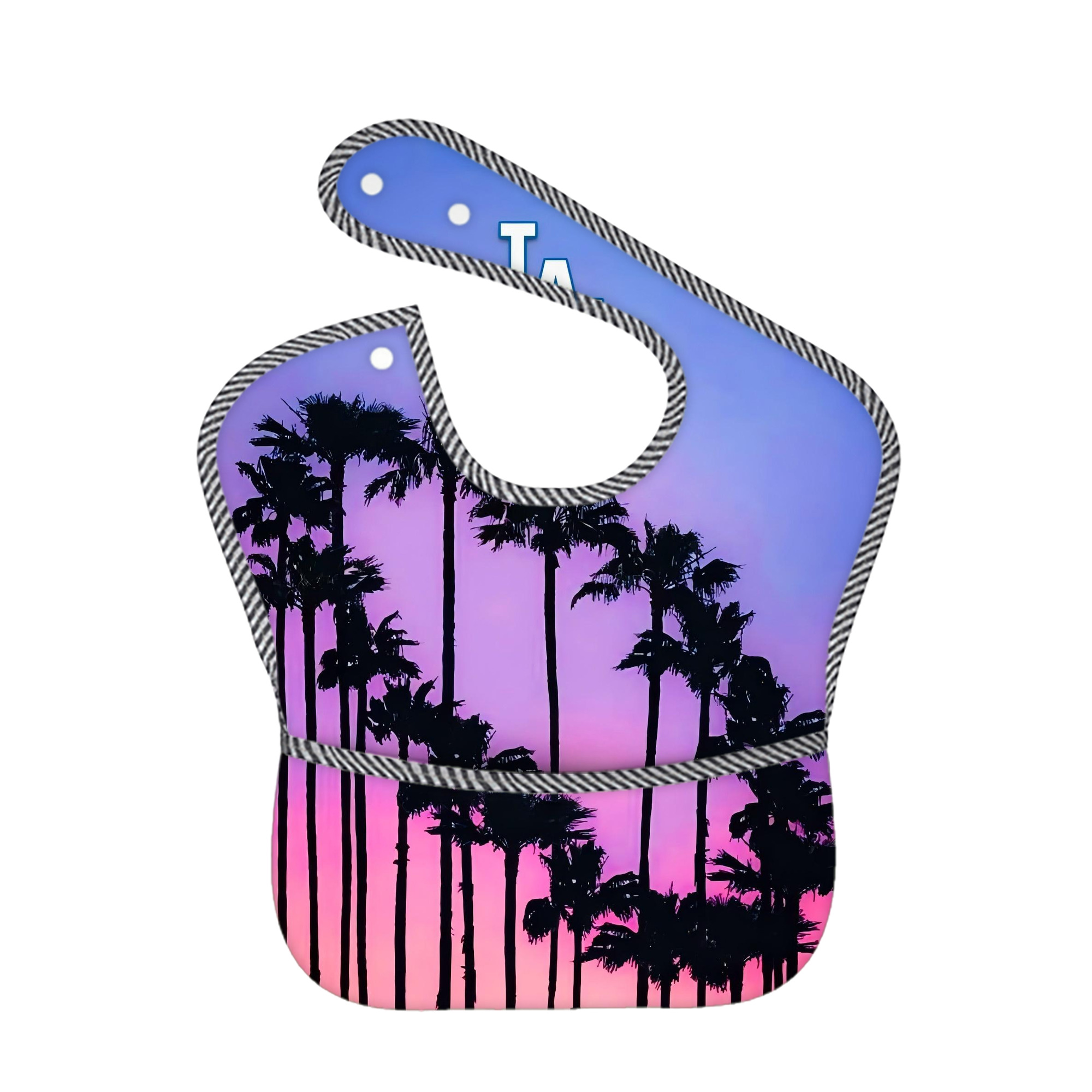  Adjustable Waterproof Toddler Bib – Full-Print Durable Polyester – Foldable Crumb Pocket – Easy Snap Closure – Soft