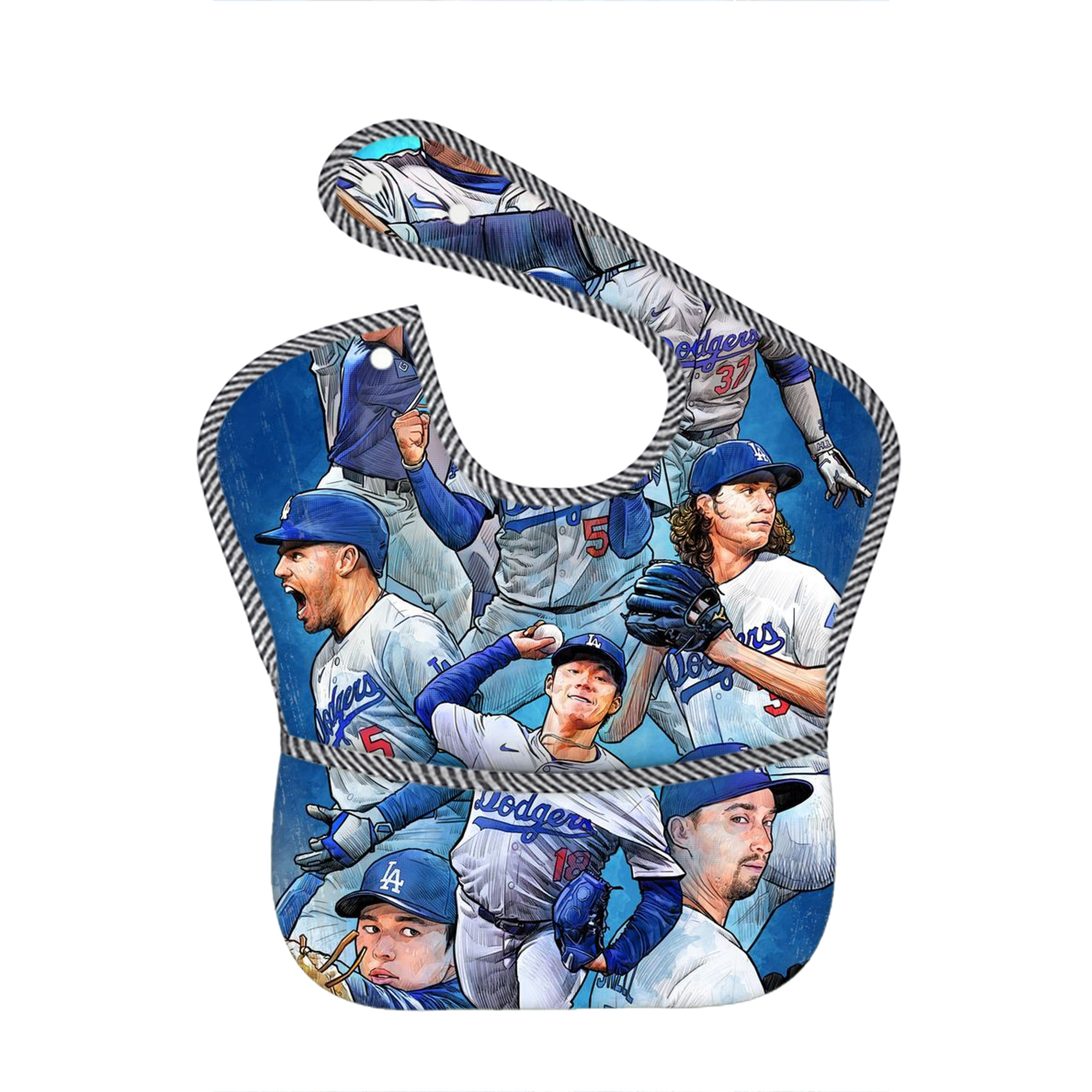  Adjustable Waterproof Toddler Bib – Full-Print Durable Polyester – Foldable Crumb Pocket – Easy Snap Closure – Soft