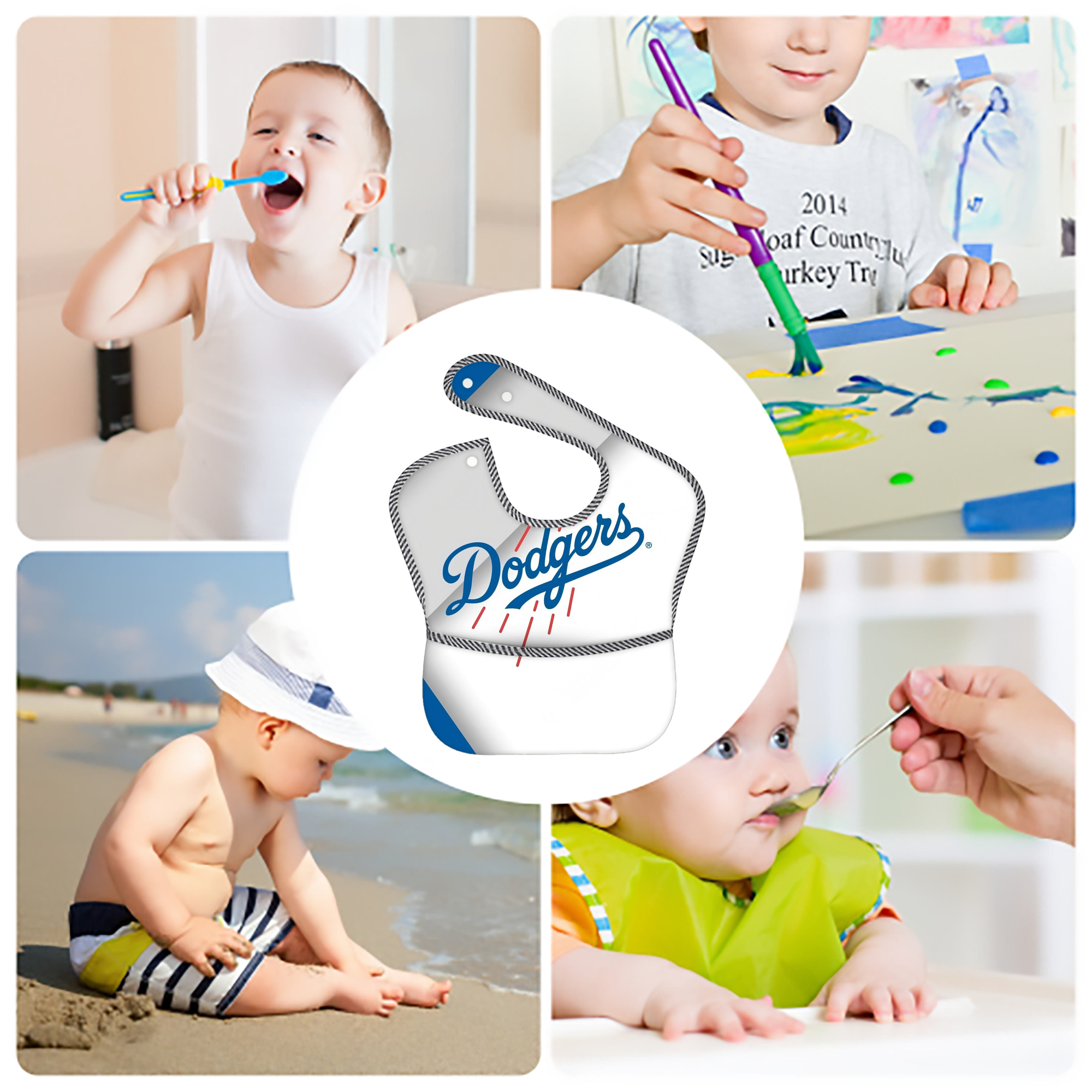  Adjustable Waterproof Toddler Bib – Full-Print Durable Polyester – Foldable Crumb Pocket – Easy Snap Closure – Soft