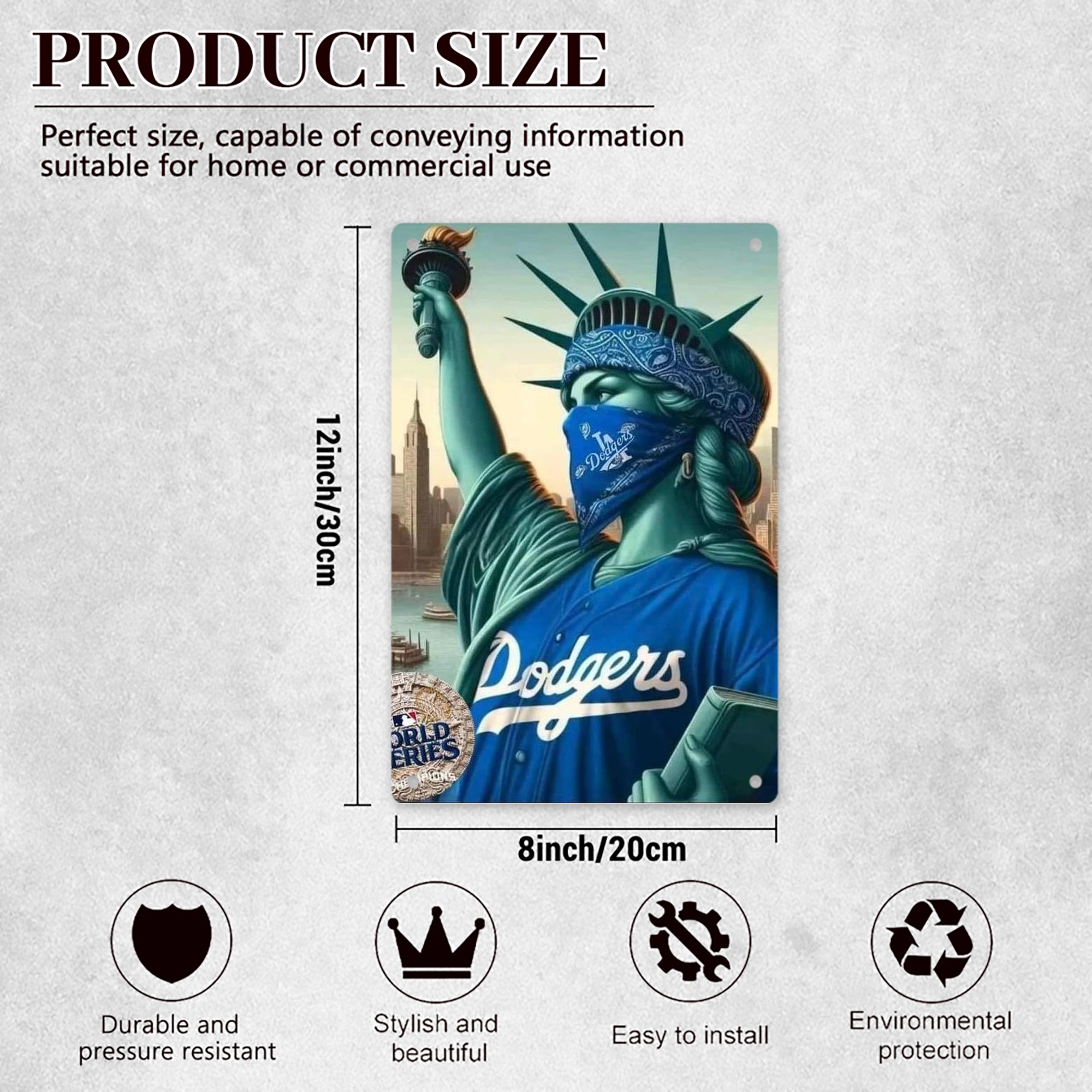  8x12inch Vertical Aluminum Sign - Durable Fade-Resistant Indoor/Outdoor Safety & Information Plaque For Office, Hotel, Restaurant, Bar, Public Spaces