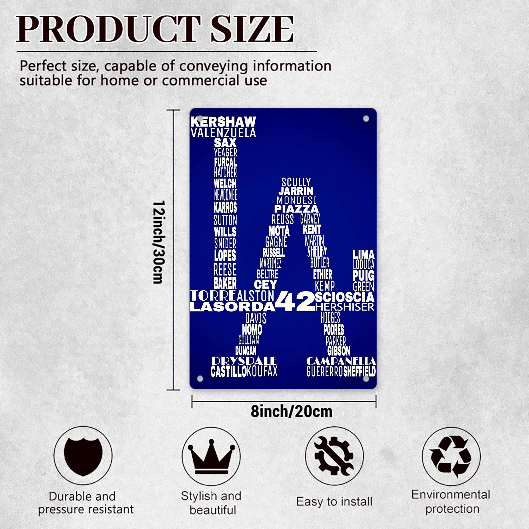  8x12inch Vertical Aluminum Sign - Durable Fade-Resistant Indoor/Outdoor Safety & Information Plaque For Office, Hotel, Restaurant, Bar, Public Spaces