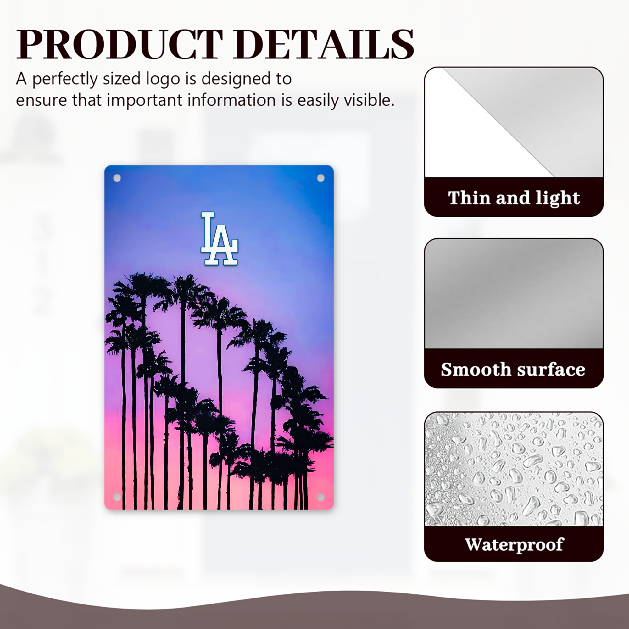  8x12inch Vertical Aluminum Sign - Durable Fade-Resistant Indoor/Outdoor Safety & Information Plaque For Office, Hotel, Restaurant, Bar, Public Spaces