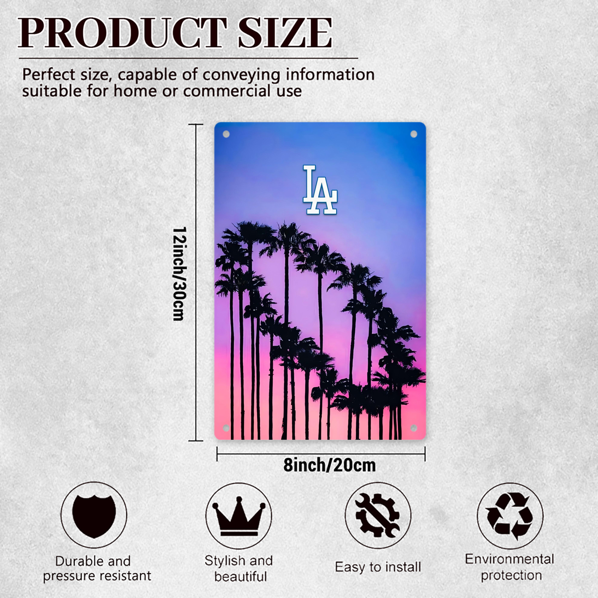  8x12inch Vertical Aluminum Sign - Durable Fade-Resistant Indoor/Outdoor Safety & Information Plaque For Office, Hotel, Restaurant, Bar, Public Spaces