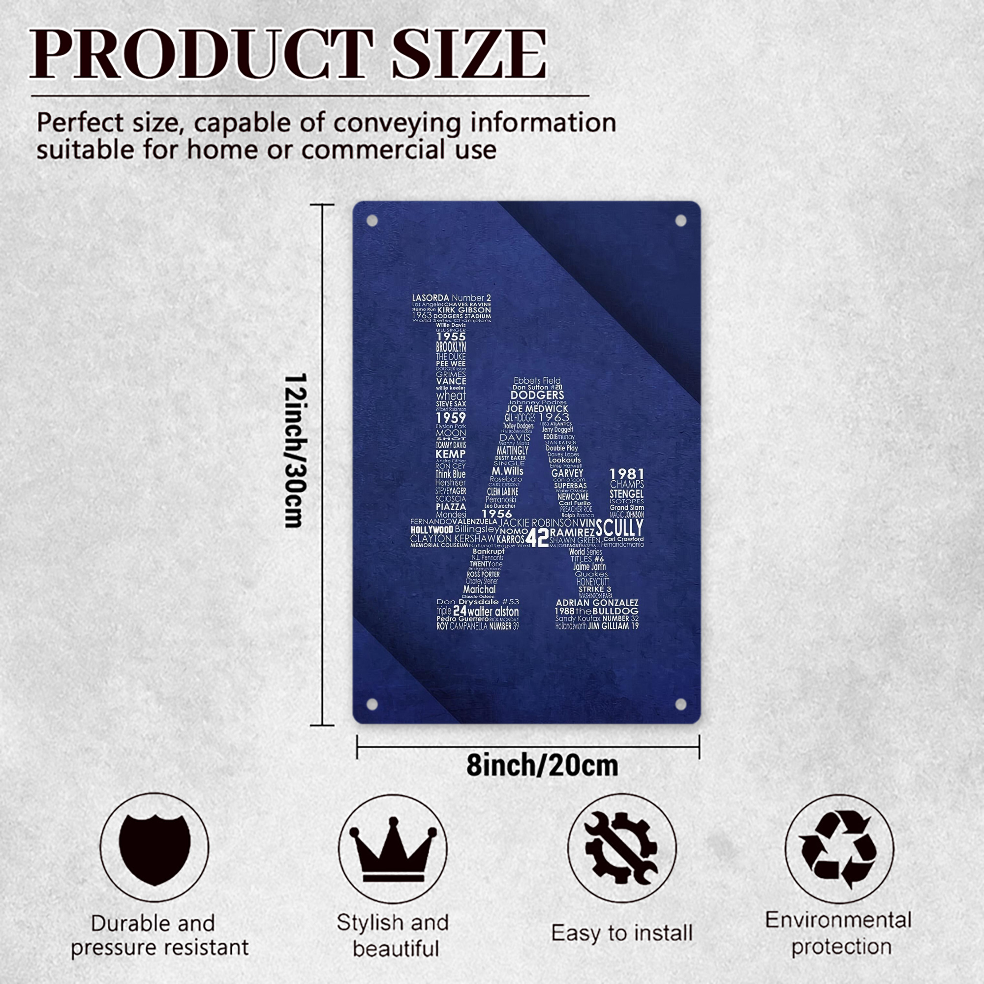  8x12inch Vertical Aluminum Sign - Durable Fade-Resistant Indoor/Outdoor Safety & Information Plaque For Office, Hotel, Restaurant, Bar, Public Spaces