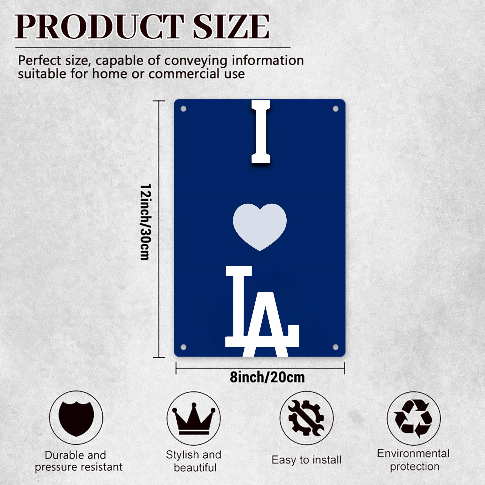  8x12inch Vertical Aluminum Sign - Durable Fade-Resistant Indoor/Outdoor Safety & Information Plaque For Office, Hotel, Restaurant, Bar, Public Spaces