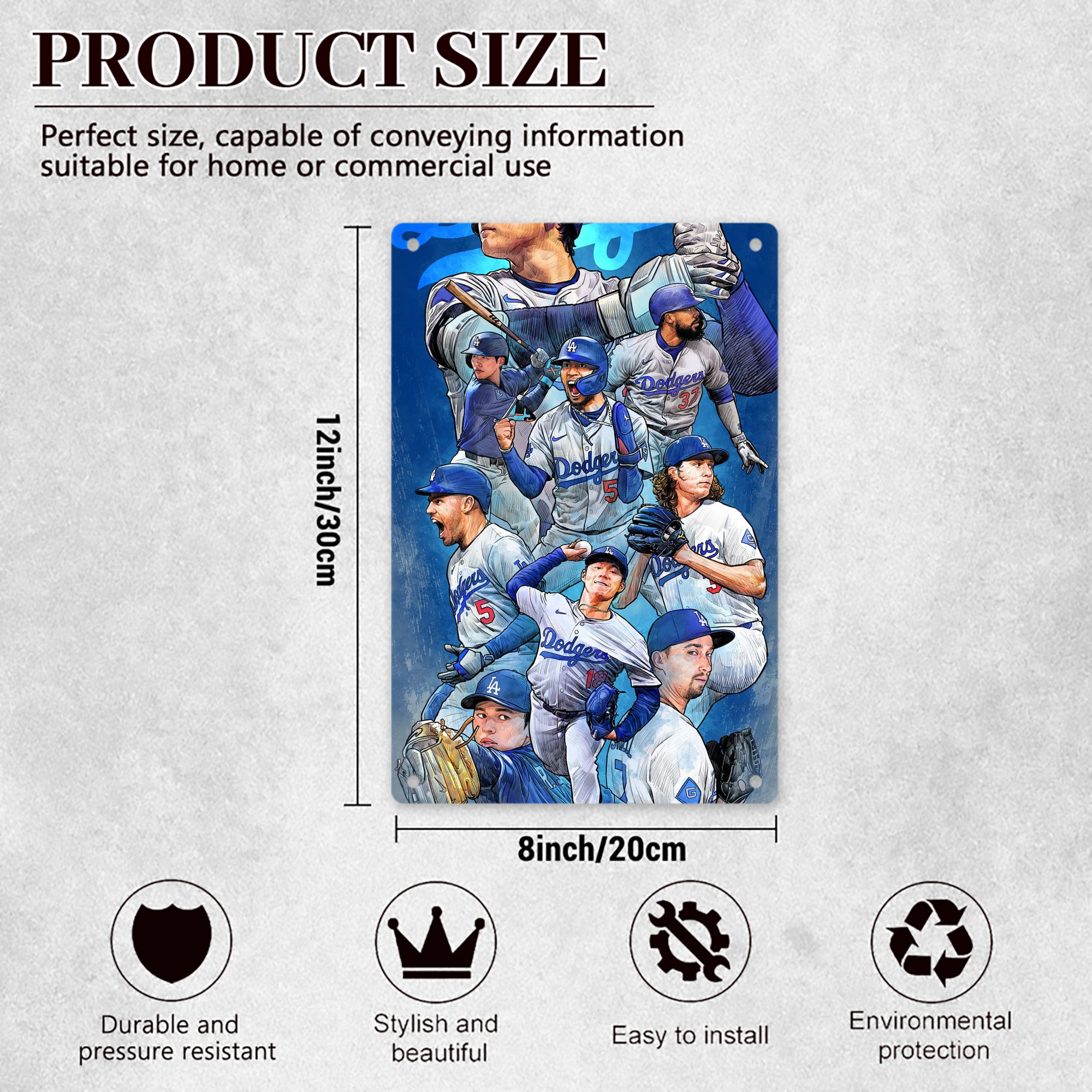  8x12inch Vertical Aluminum Sign - Durable Fade-Resistant Indoor/Outdoor Safety & Information Plaque For Office, Hotel, Restaurant, Bar, Public Spaces