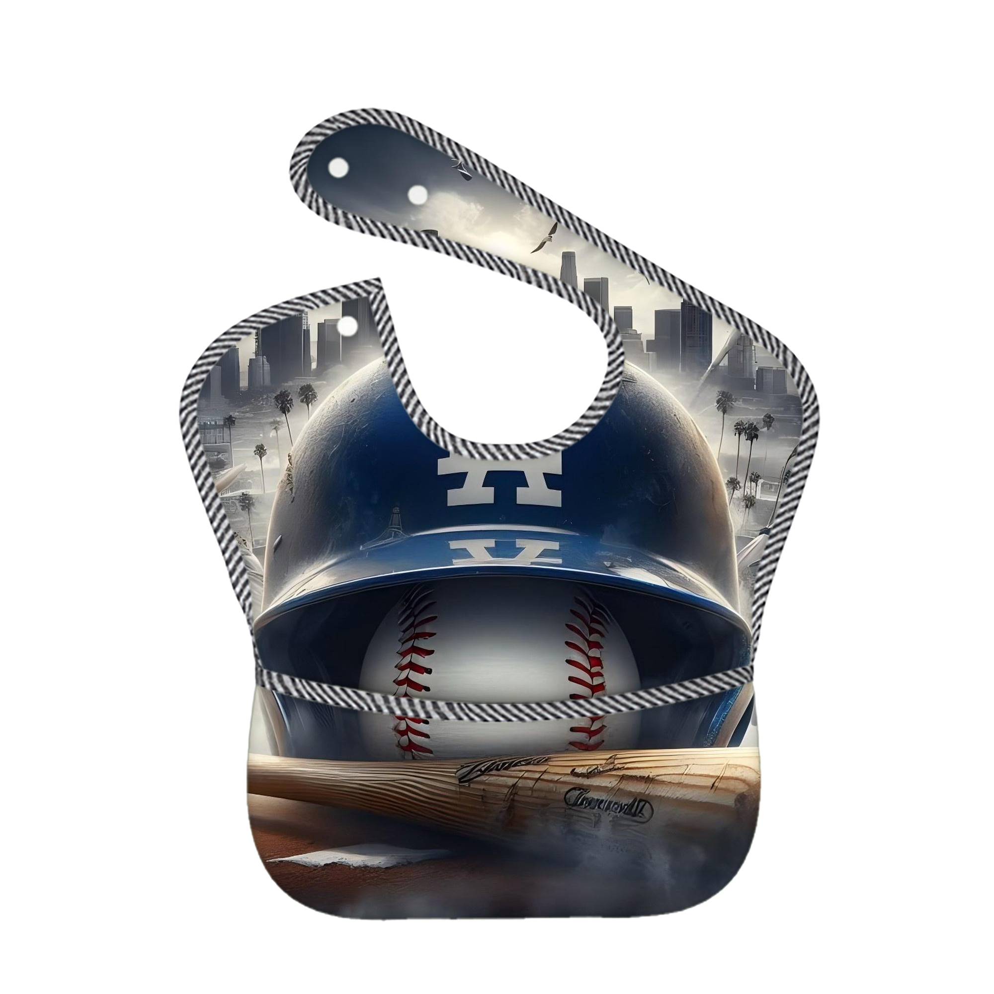  Adjustable Waterproof Toddler Bib – Full-Print Durable Polyester – Foldable Crumb Pocket – Easy Snap Closure – Soft