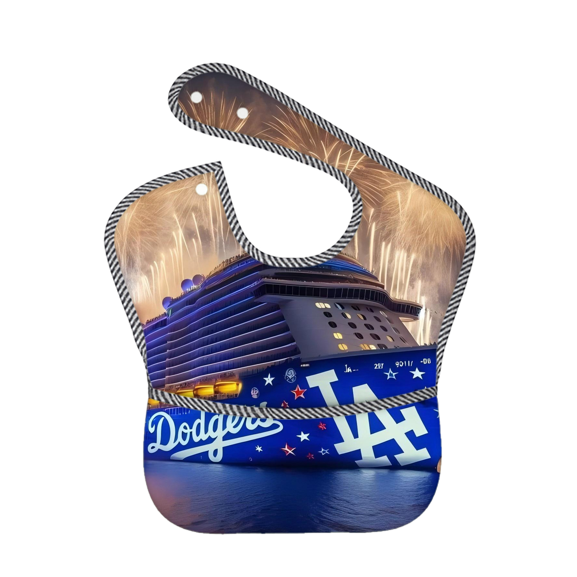  Adjustable Waterproof Toddler Bib – Full-Print Durable Polyester – Foldable Crumb Pocket – Easy Snap Closure – Soft