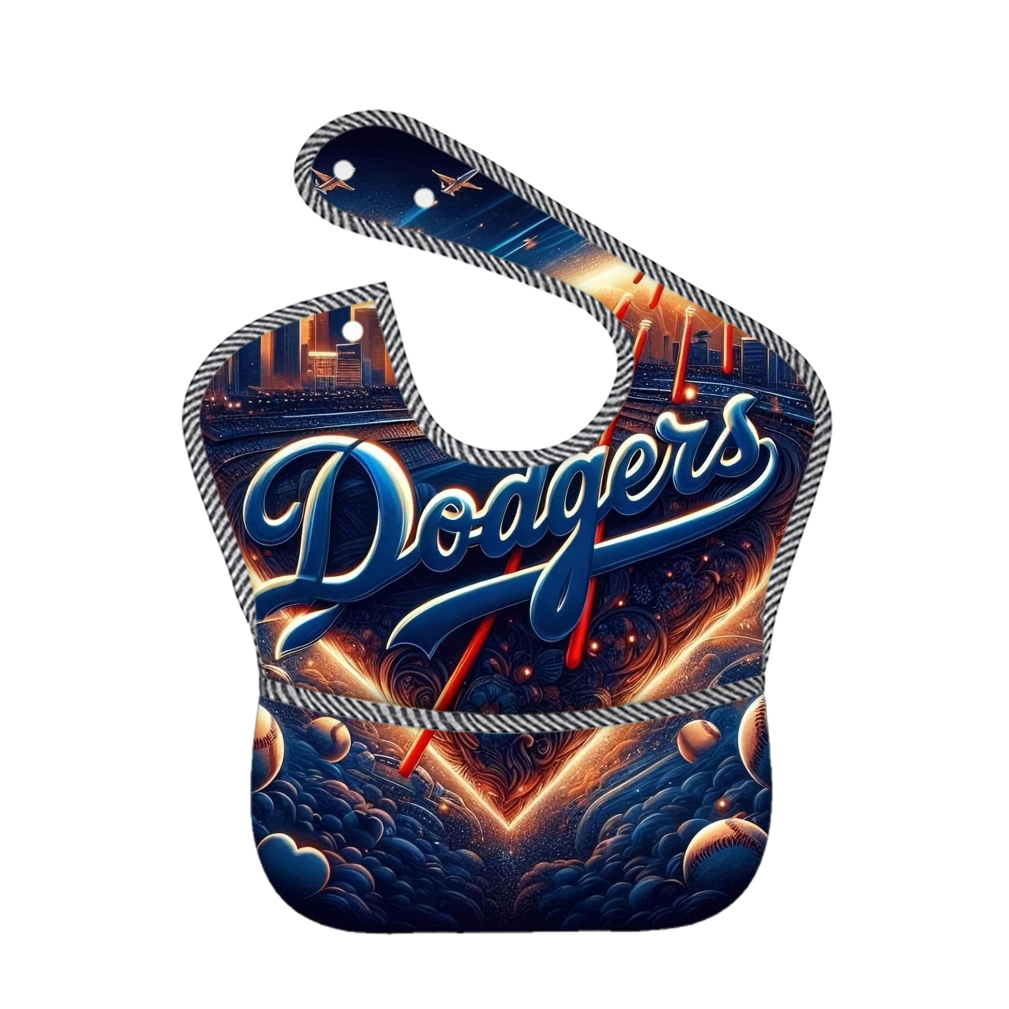  Adjustable Waterproof Toddler Bib – Full-Print Durable Polyester – Foldable Crumb Pocket – Easy Snap Closure – Soft