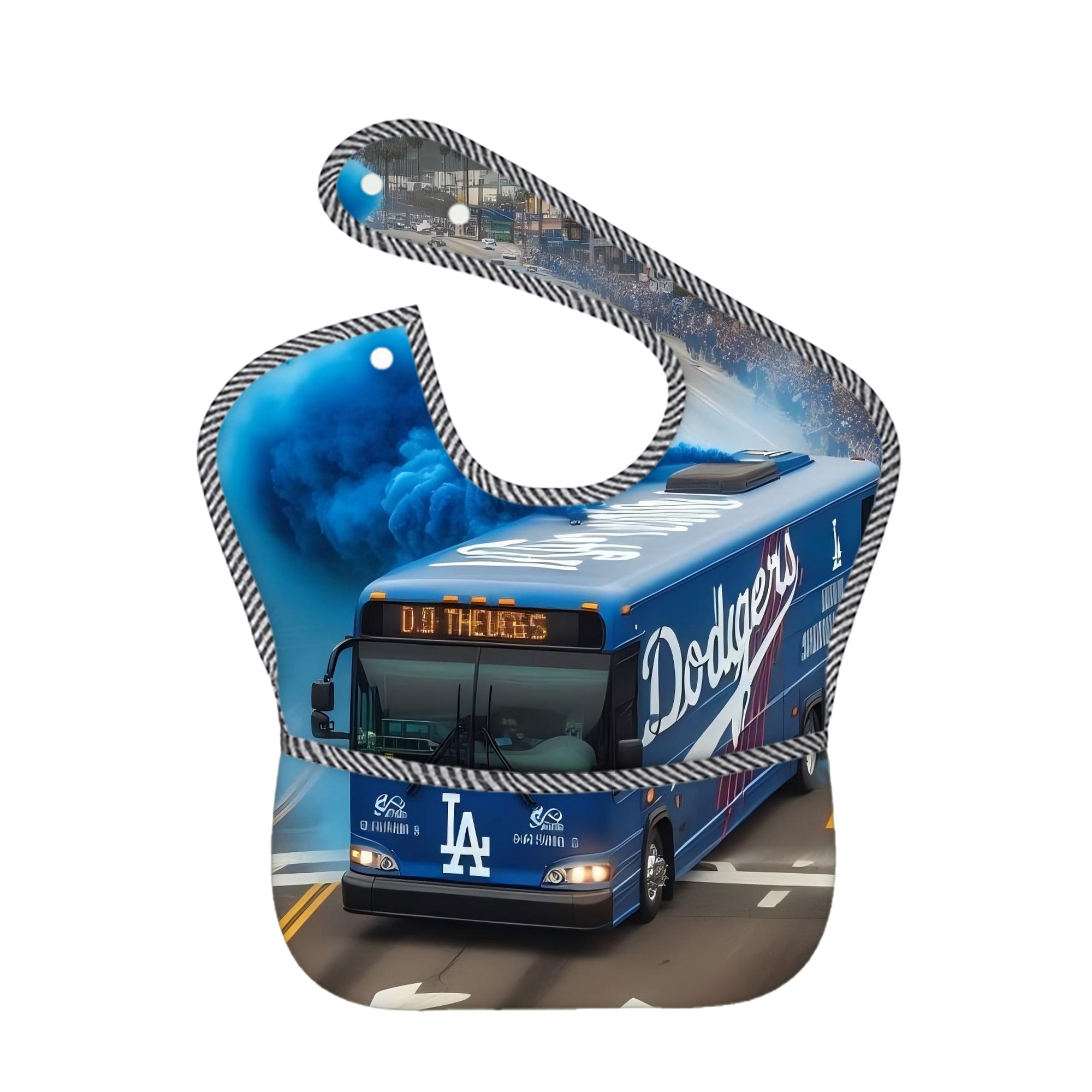  Adjustable Waterproof Toddler Bib – Full-Print Durable Polyester – Foldable Crumb Pocket – Easy Snap Closure – Soft