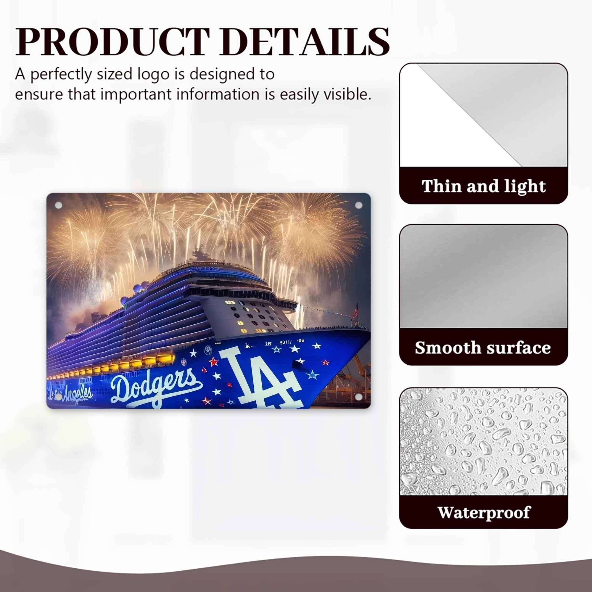  Decorative Aluminum Plaque – Horizontal Design – Durable, Stylish, Easy To Install – Ideal For Home, Office, Bar, And More