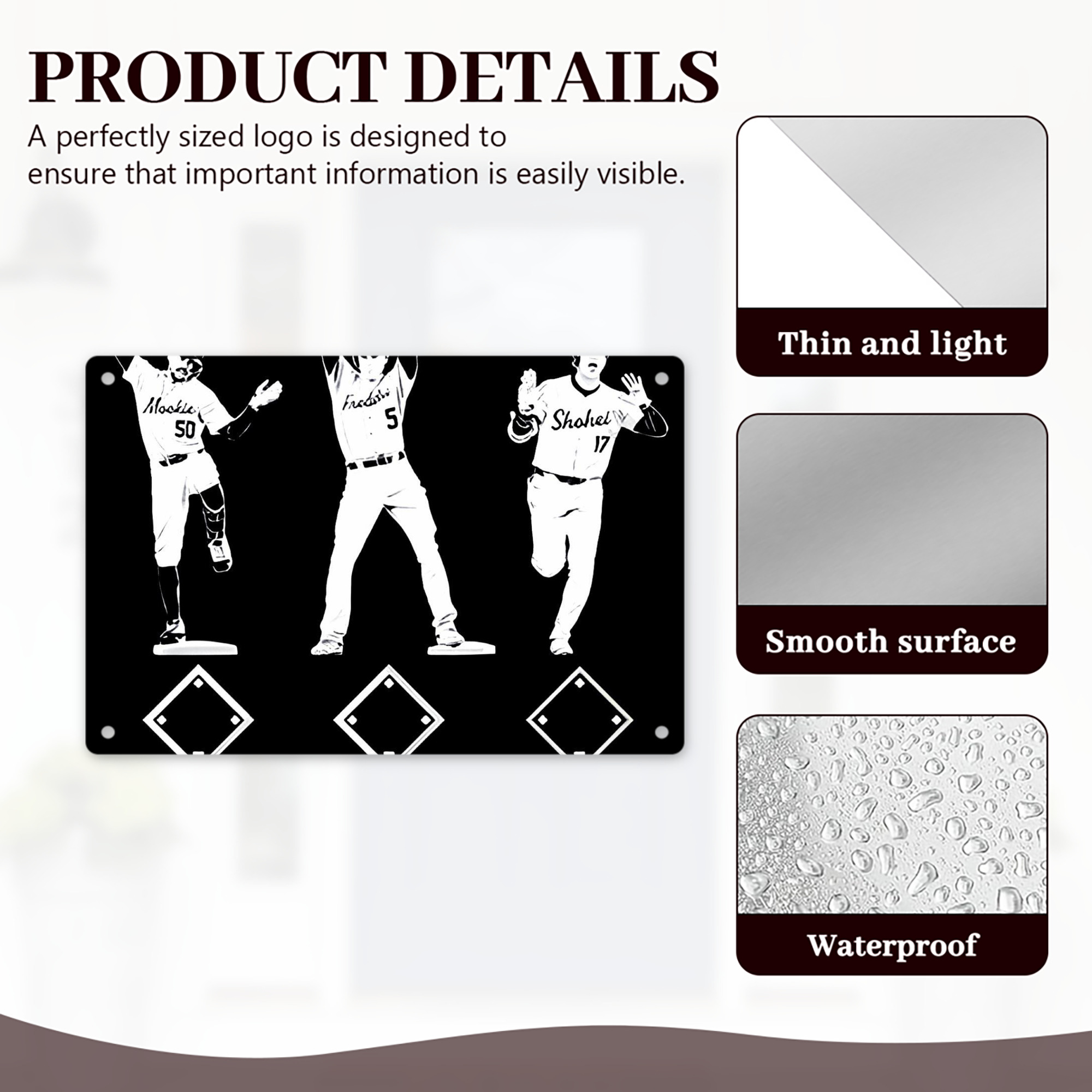  Decorative Aluminum Plaque – Horizontal Design – Durable, Stylish, Easy To Install – Ideal For Home, Office, Bar, And More