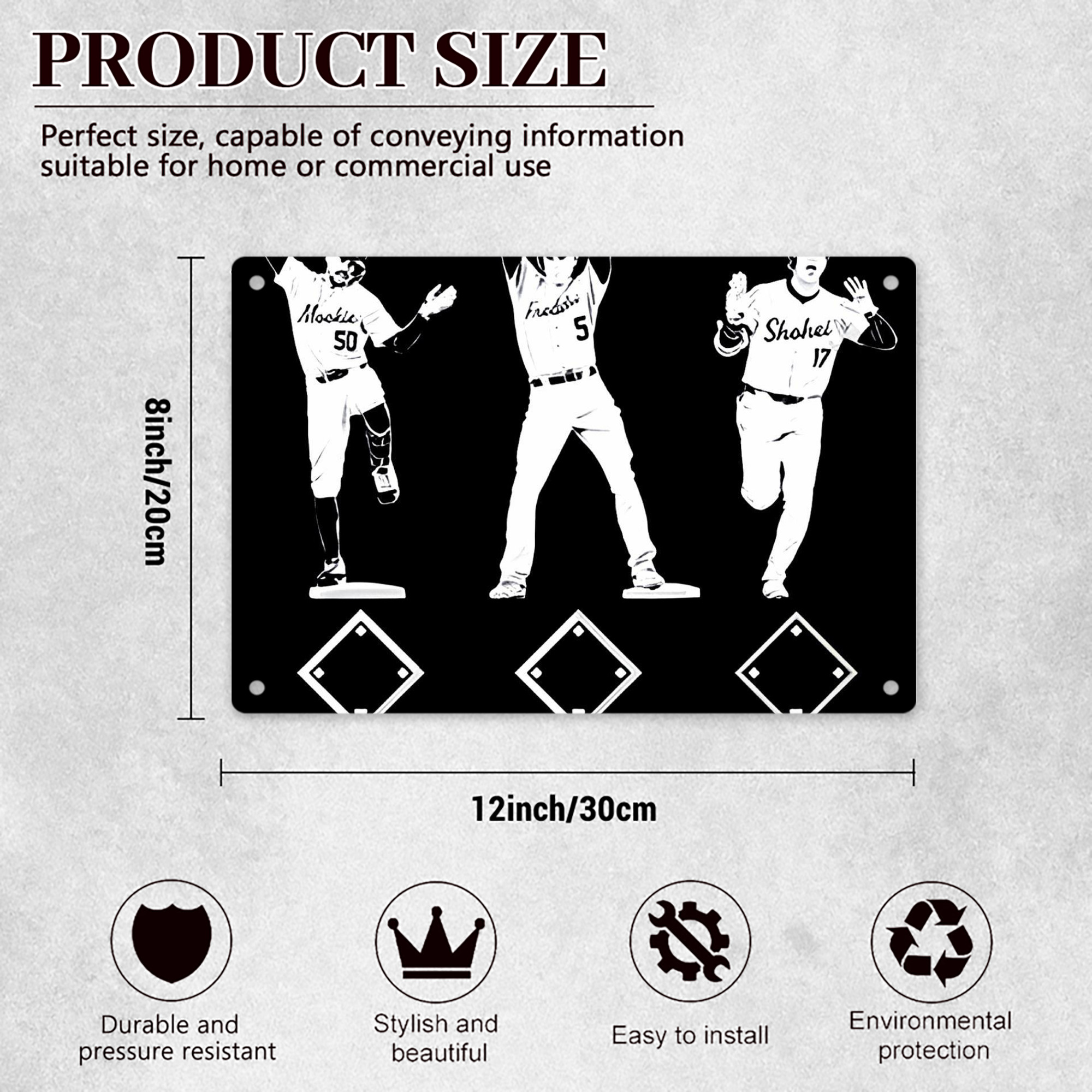  Decorative Aluminum Plaque – Horizontal Design – Durable, Stylish, Easy To Install – Ideal For Home, Office, Bar, And More