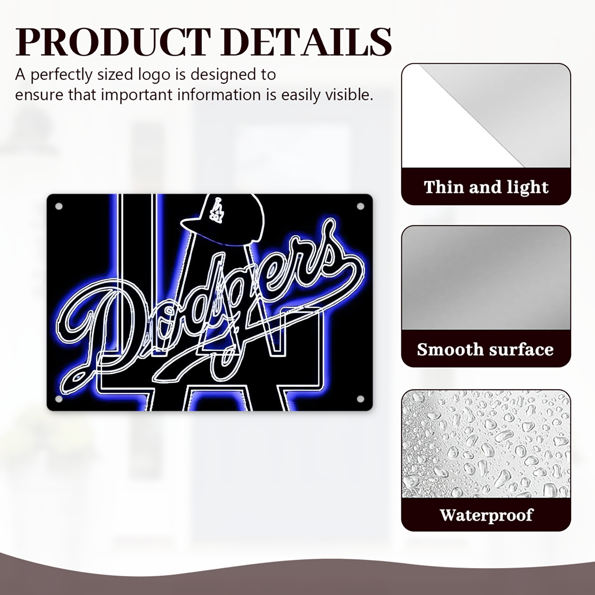  Decorative Aluminum Plaque – Horizontal Design – Durable, Stylish, Easy To Install – Ideal For Home, Office, Bar, And More