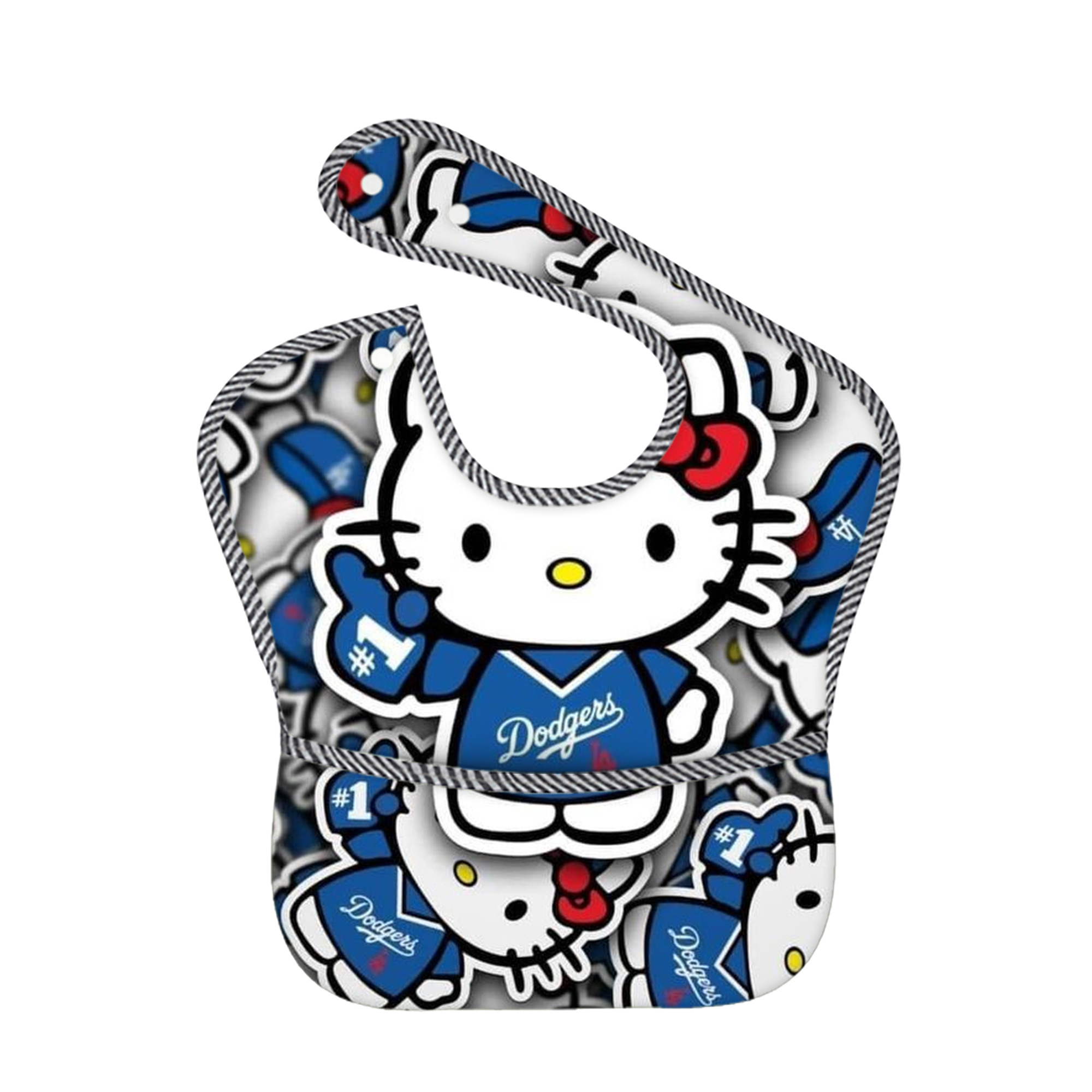  Adjustable Waterproof Toddler Bib – Full-Print Durable Polyester – Foldable Crumb Pocket – Easy Snap Closure – Soft