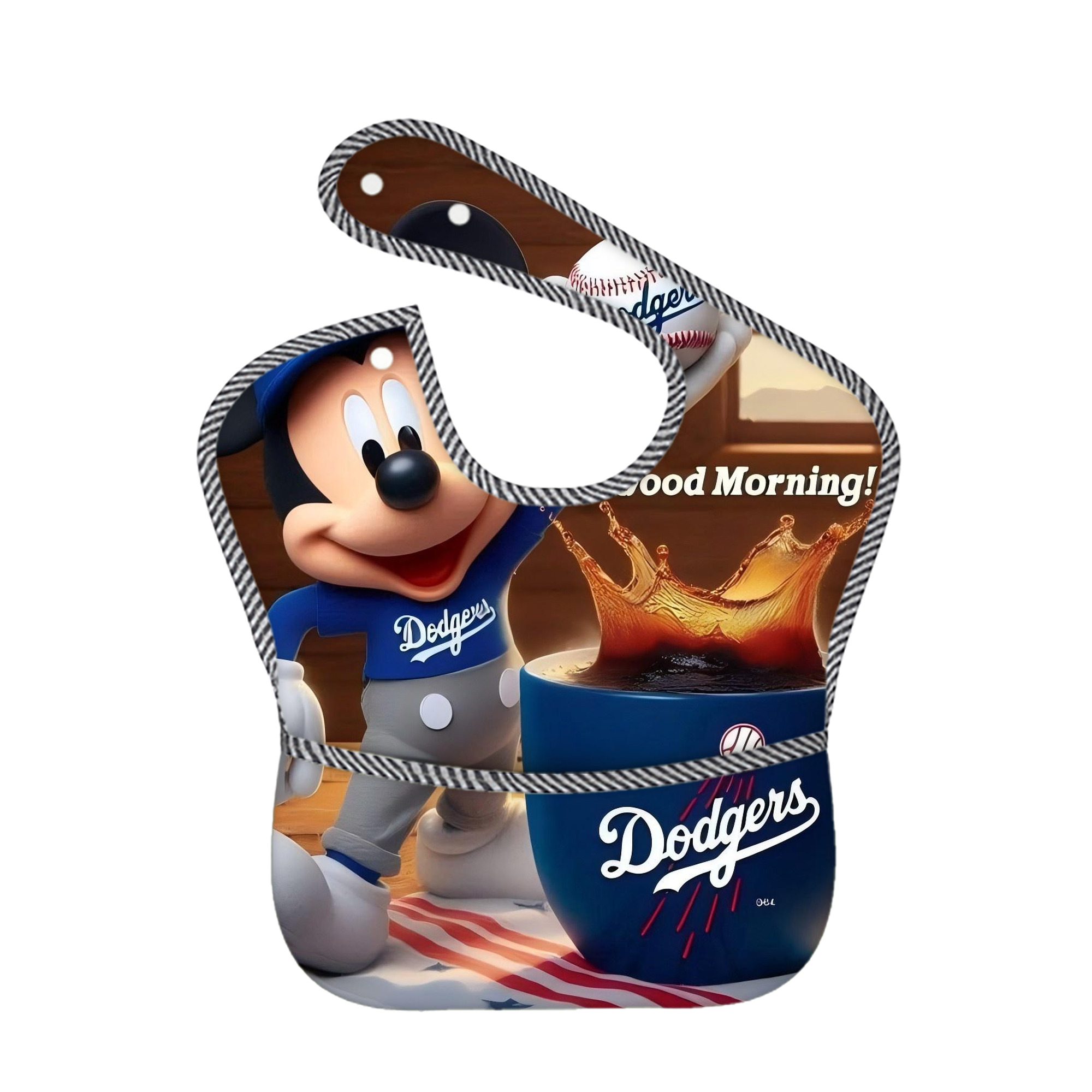  Adjustable Waterproof Toddler Bib – Full-Print Durable Polyester – Foldable Crumb Pocket – Easy Snap Closure – Soft