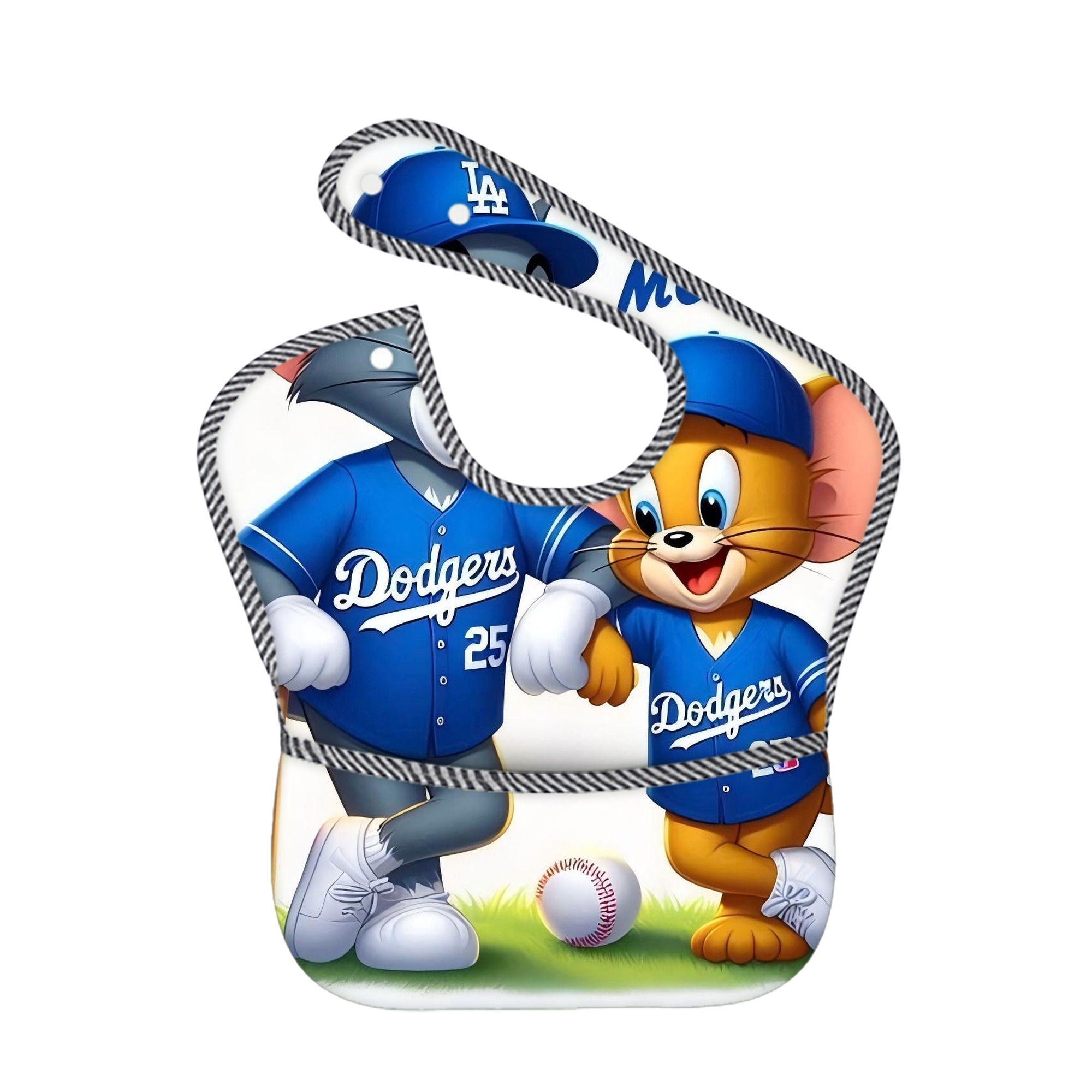  Adjustable Waterproof Toddler Bib – Full-Print Durable Polyester – Foldable Crumb Pocket – Easy Snap Closure – Soft