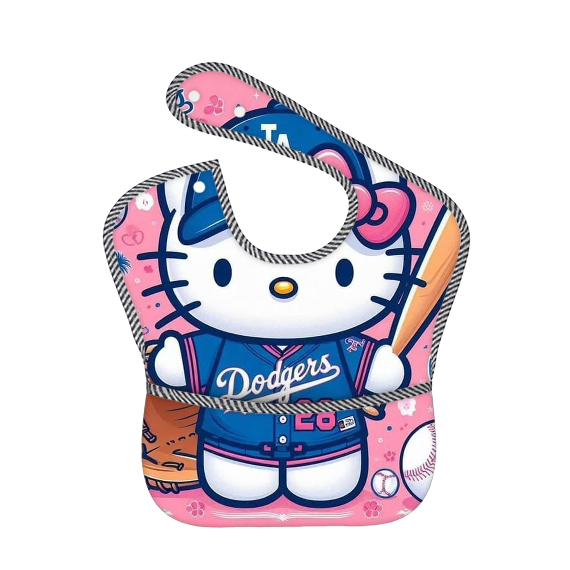  Adjustable Waterproof Toddler Bib – Full-Print Durable Polyester – Foldable Crumb Pocket – Easy Snap Closure – Soft