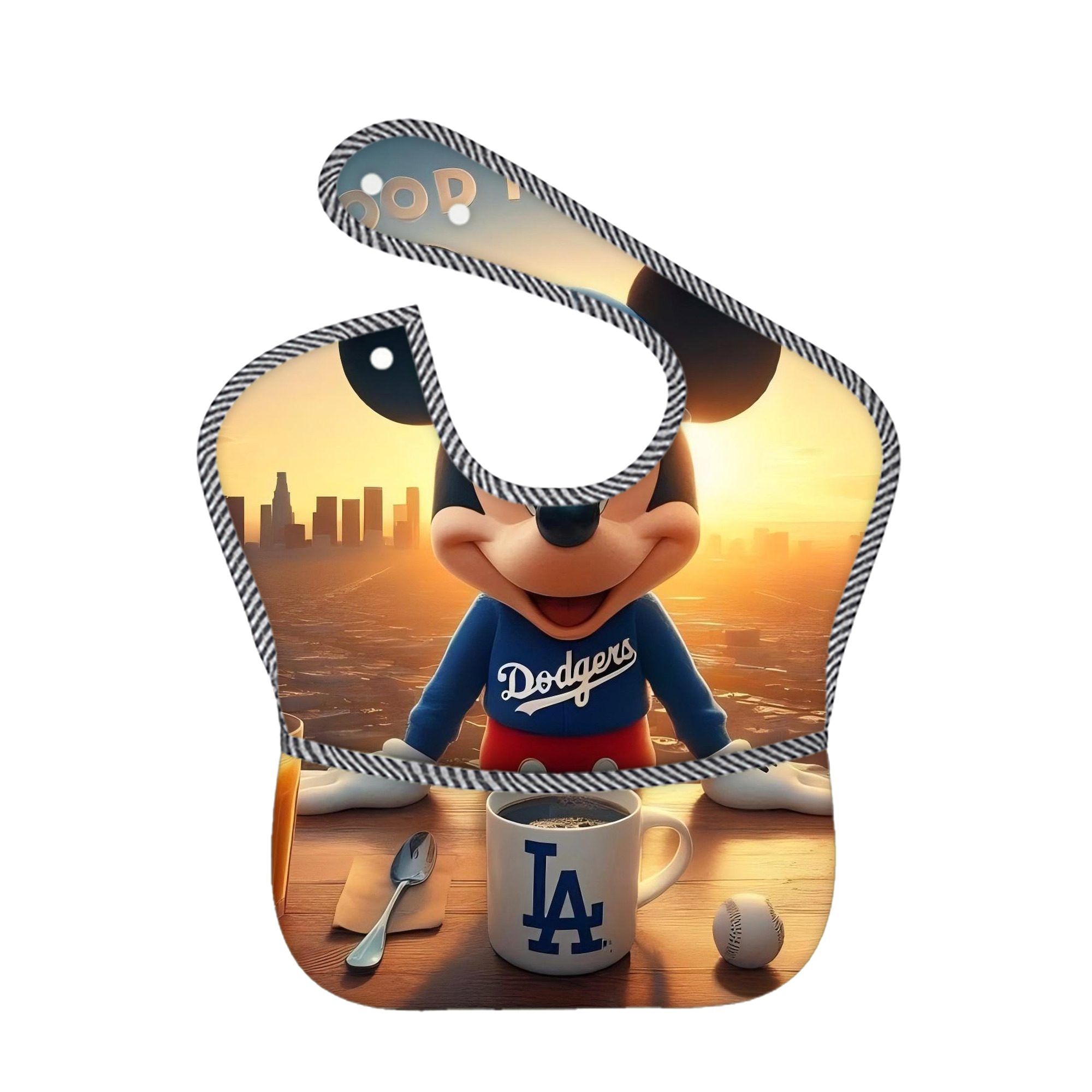  Adjustable Waterproof Toddler Bib – Full-Print Durable Polyester – Foldable Crumb Pocket – Easy Snap Closure – Soft