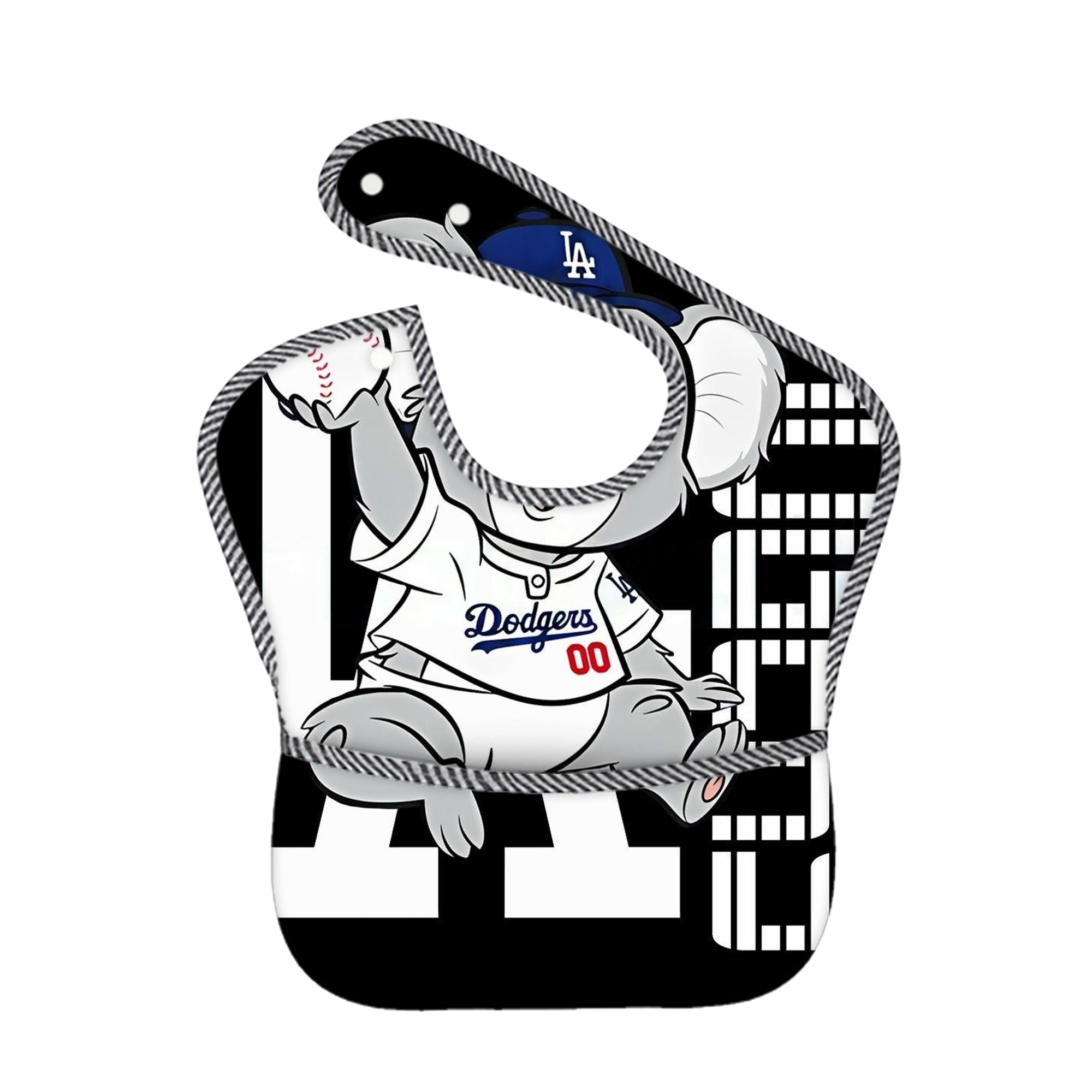  Adjustable Waterproof Toddler Bib – Full-Print Durable Polyester – Foldable Crumb Pocket – Easy Snap Closure – Soft