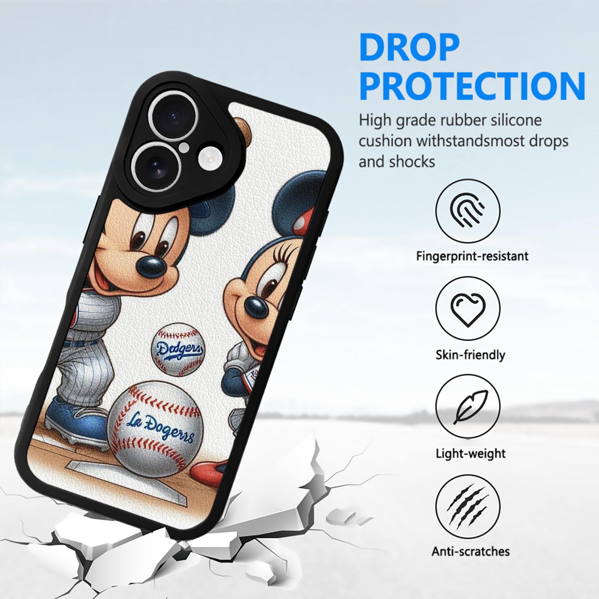  IPhone 16 Silicone Leather Case – UV Print, Lambskin Texture – Perfect Fit, Wireless Charging Compatible, Scratch Resistant, Precise Cutouts – Stylish Protection For IPhone 16