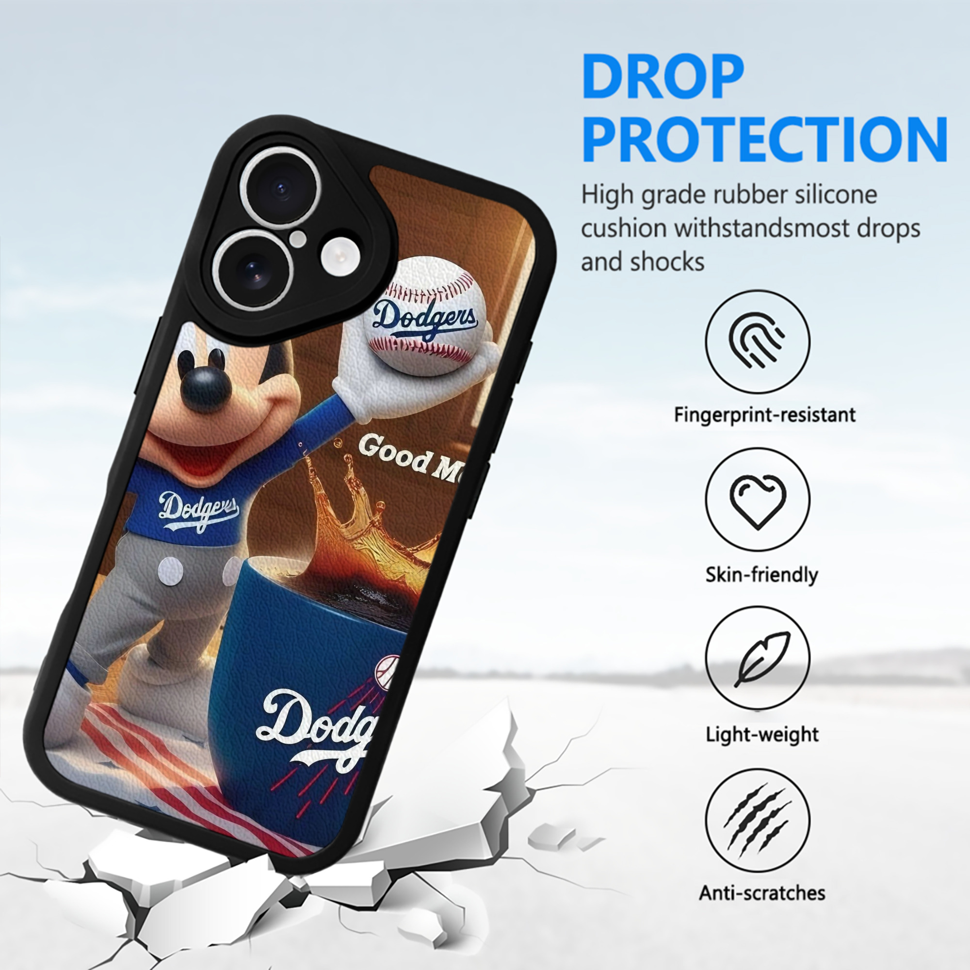  IPhone 16 Silicone Leather Case – UV Print, Lambskin Texture – Perfect Fit, Wireless Charging Compatible, Scratch Resistant, Precise Cutouts – Stylish Protection For IPhone 16