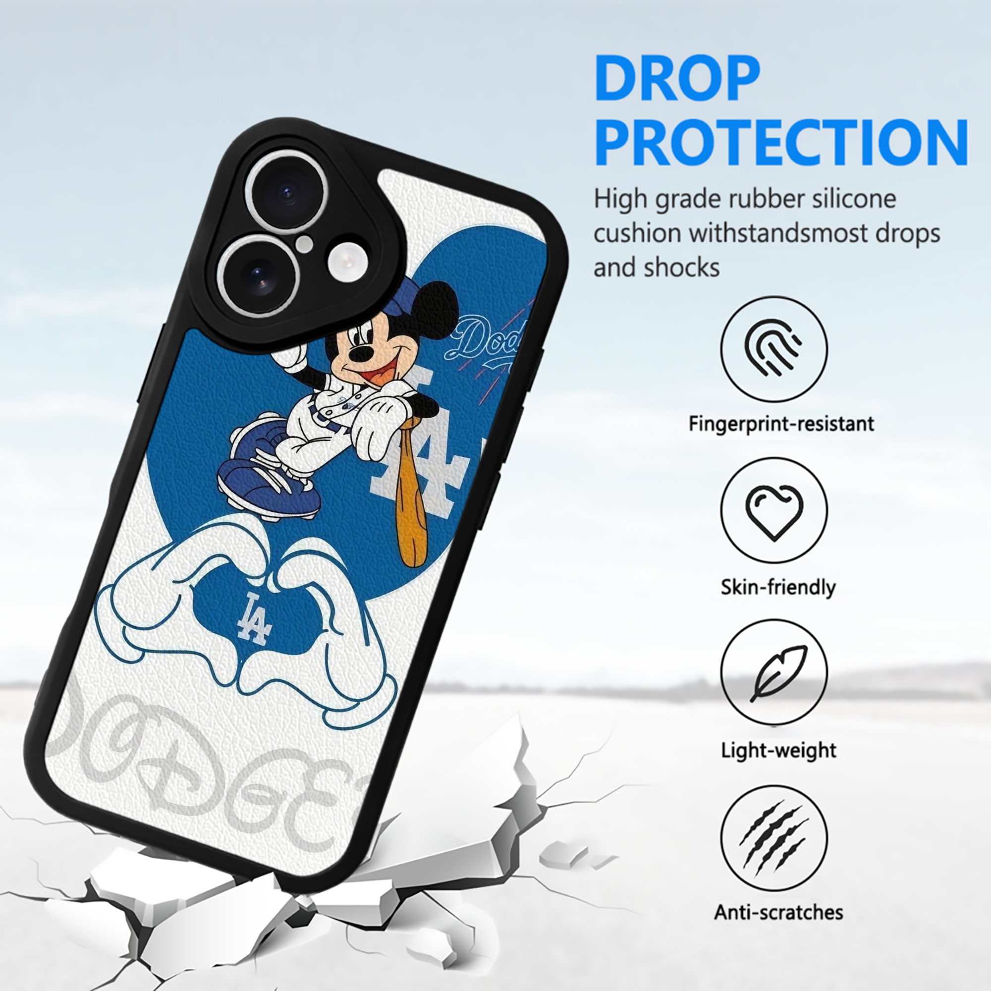  IPhone 16 Silicone Leather Case – UV Print, Lambskin Texture – Perfect Fit, Wireless Charging Compatible, Scratch Resistant, Precise Cutouts – Stylish Protection For IPhone 16