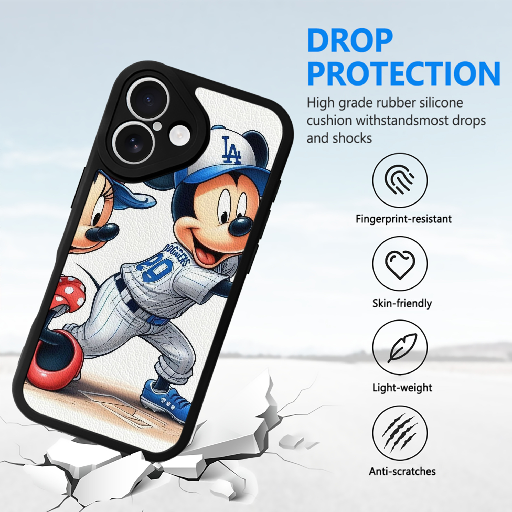  IPhone 16 Silicone Leather Case – UV Print, Lambskin Texture – Perfect Fit, Wireless Charging Compatible, Scratch Resistant, Precise Cutouts – Stylish Protection For IPhone 16