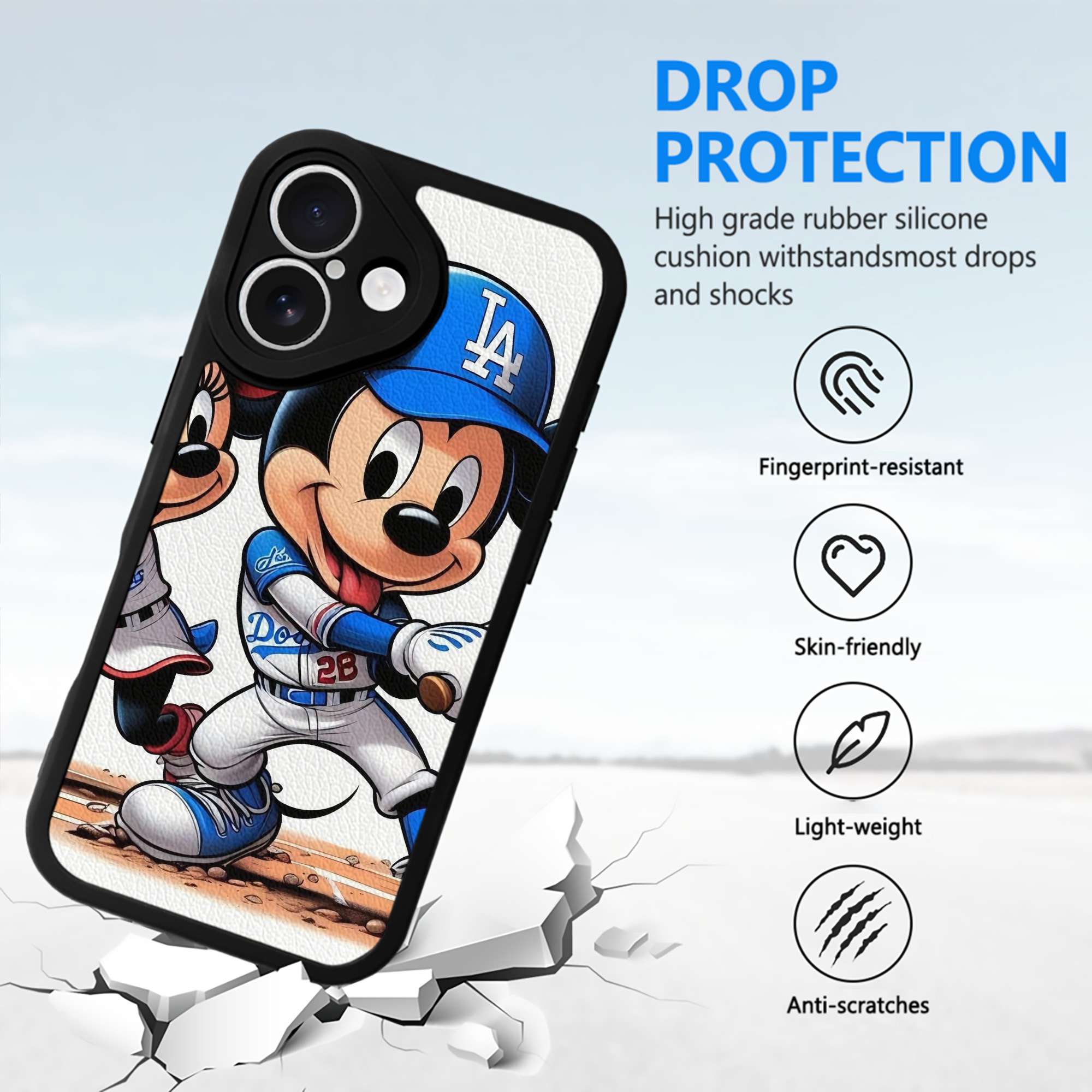  IPhone 16 Silicone Leather Case – UV Print, Lambskin Texture – Perfect Fit, Wireless Charging Compatible, Scratch Resistant, Precise Cutouts – Stylish Protection For IPhone 16