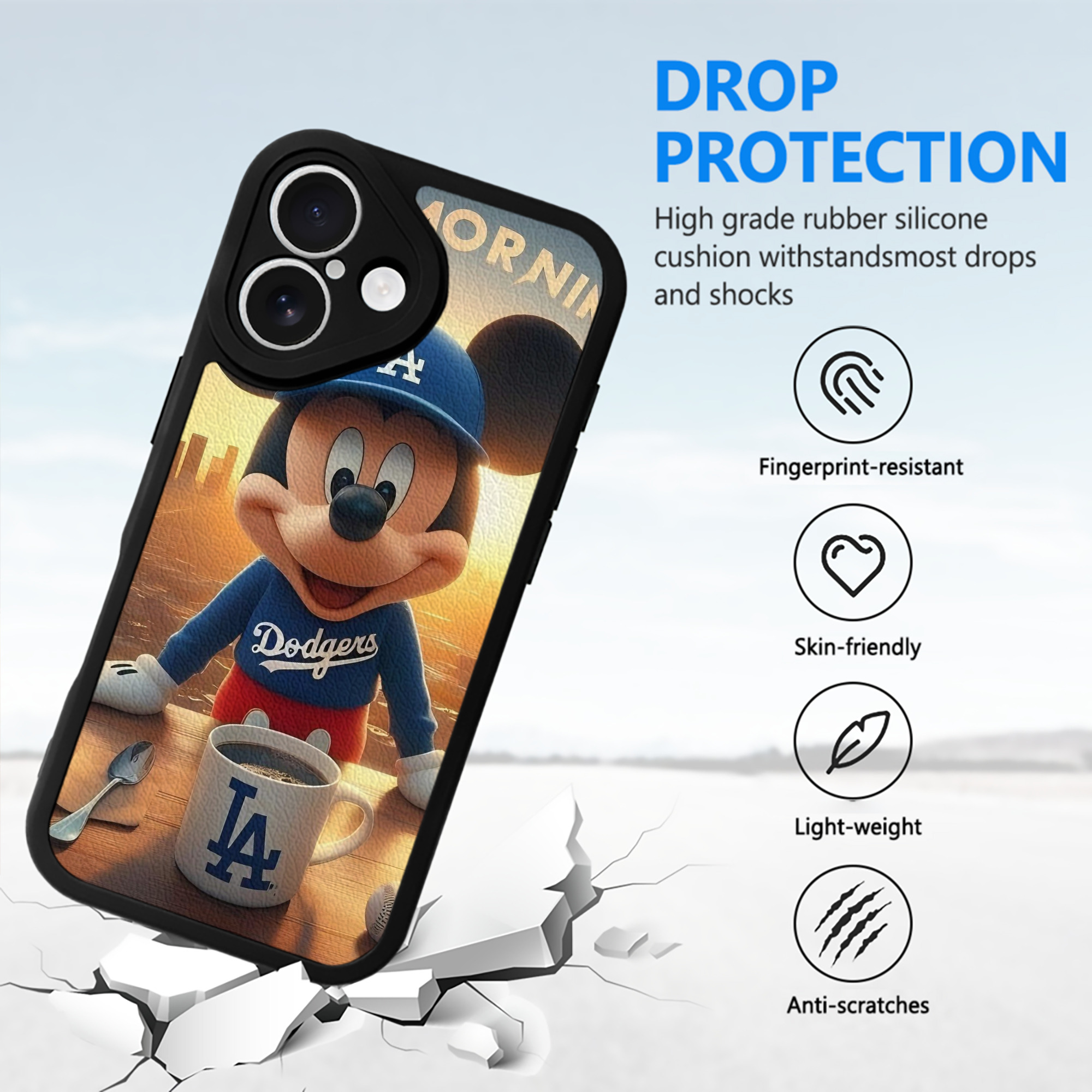  IPhone 16 Silicone Leather Case – UV Print, Lambskin Texture – Perfect Fit, Wireless Charging Compatible, Scratch Resistant, Precise Cutouts – Stylish Protection For IPhone 16