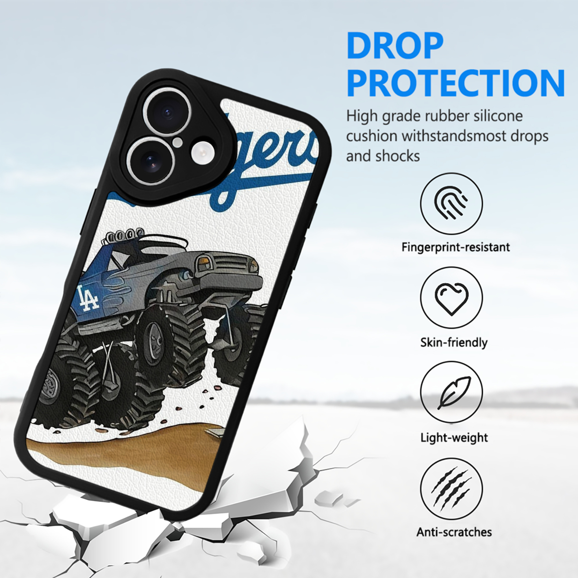  IPhone 16 Silicone Leather Case – UV Print, Lambskin Texture – Perfect Fit, Wireless Charging Compatible, Scratch Resistant, Precise Cutouts – Stylish Protection For IPhone 16