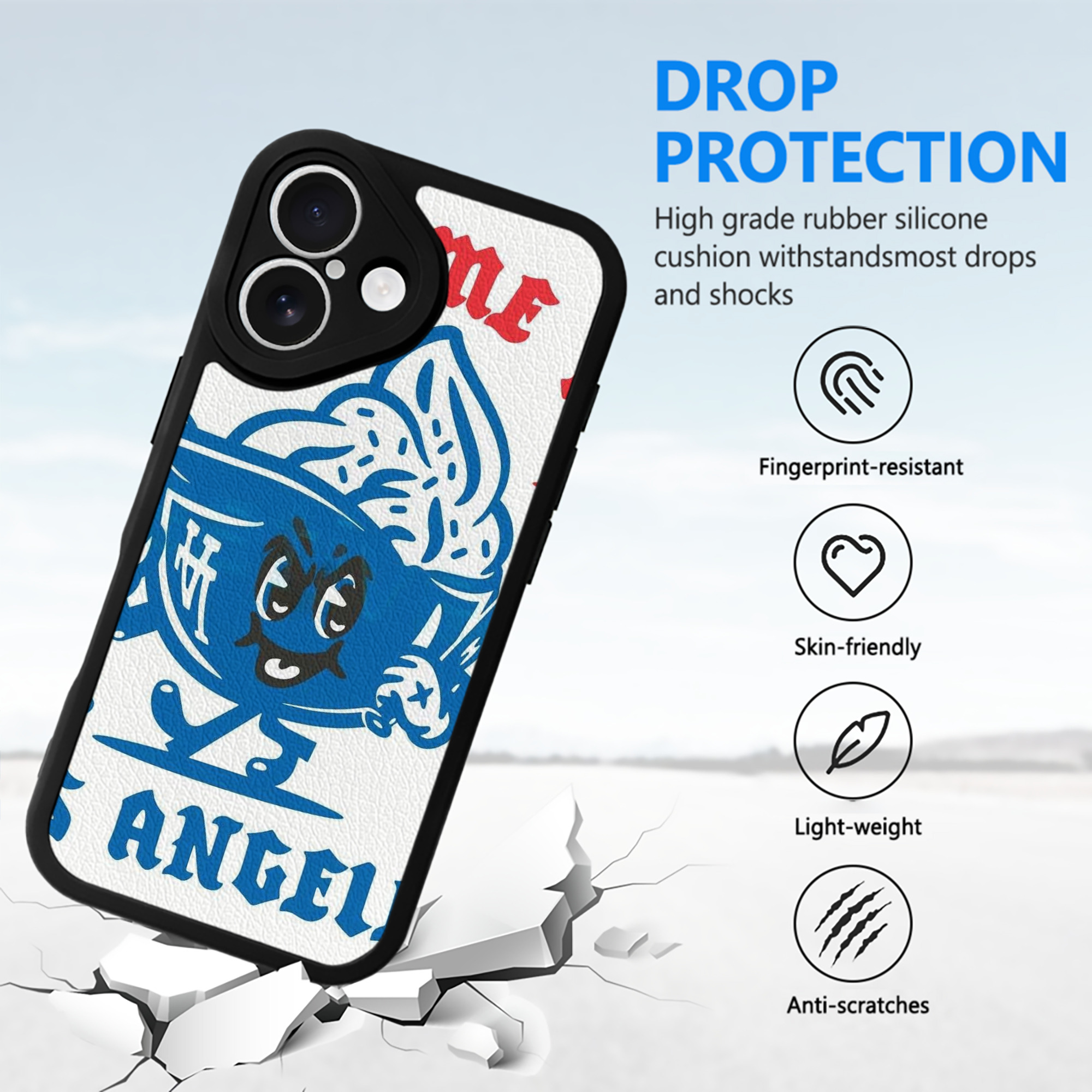  IPhone 16 Silicone Leather Case – UV Print, Lambskin Texture – Perfect Fit, Wireless Charging Compatible, Scratch Resistant, Precise Cutouts – Stylish Protection For IPhone 16