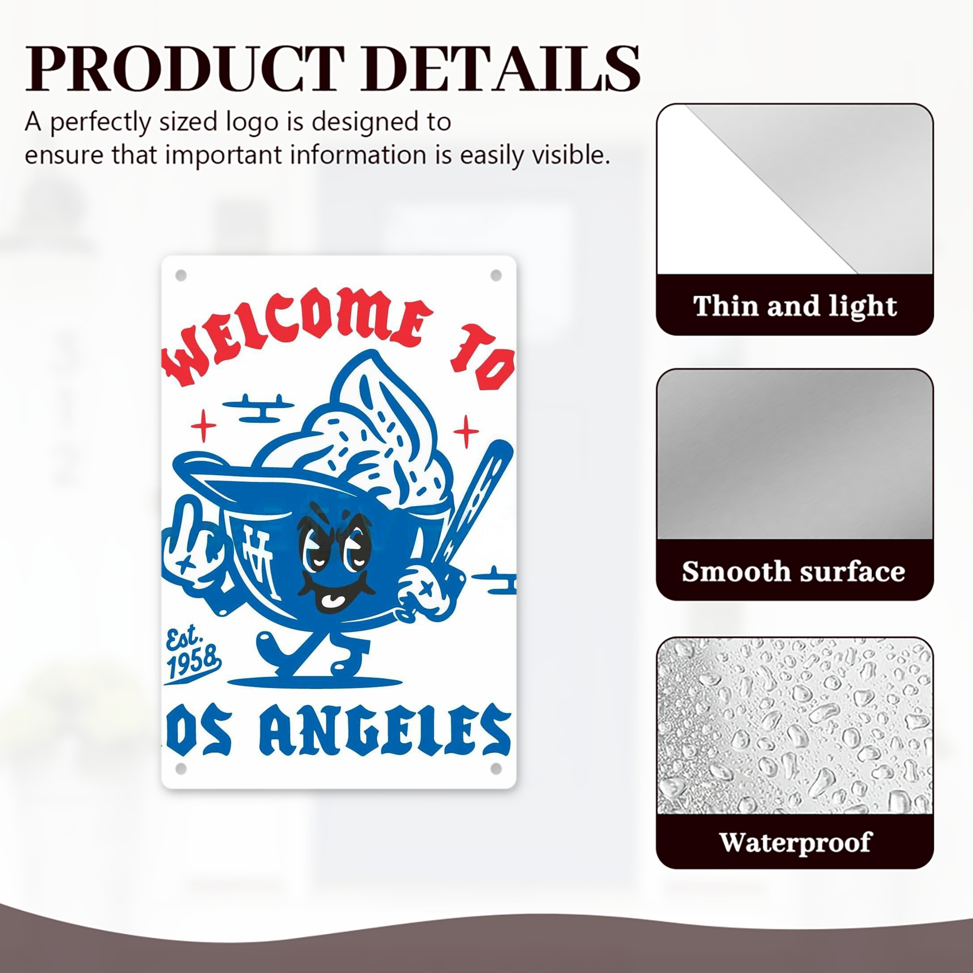  8x12inch Vertical Aluminum Sign - Durable Fade-Resistant Indoor/Outdoor Safety & Information Plaque For Office, Hotel, Restaurant, Bar, Public Spaces