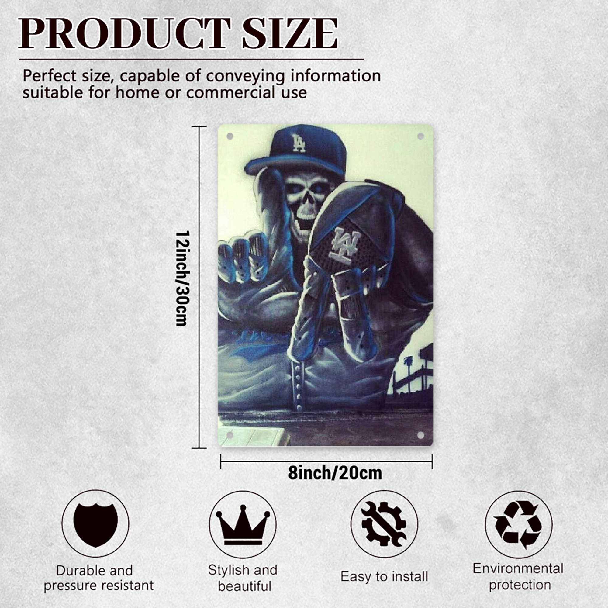  8x12inch Vertical Aluminum Sign - Durable Fade-Resistant Indoor/Outdoor Safety & Information Plaque For Office, Hotel, Restaurant, Bar, Public Spaces