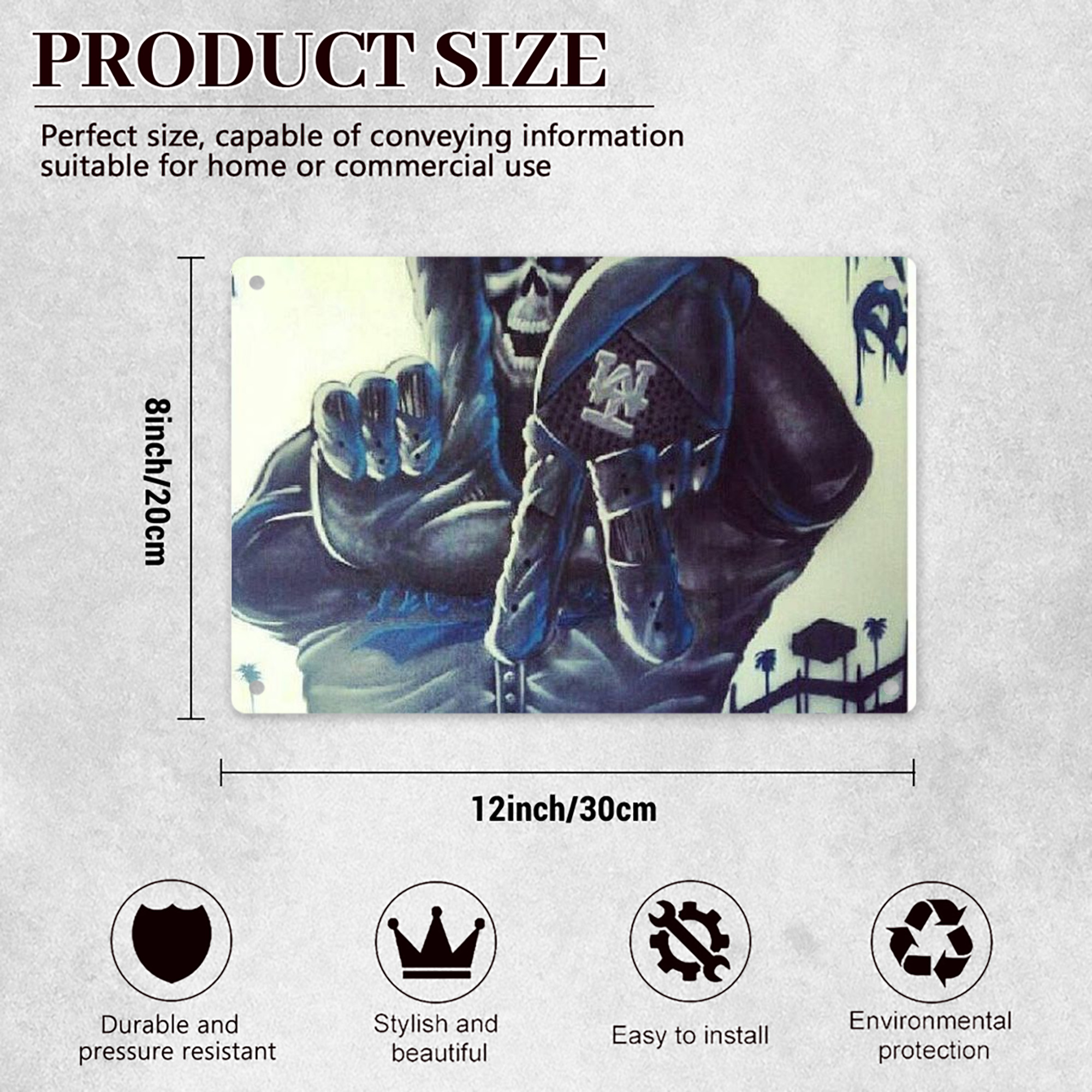  Decorative Aluminum Plaque – Horizontal Design – Durable, Stylish, Easy To Install – Ideal For Home, Office, Bar, And More