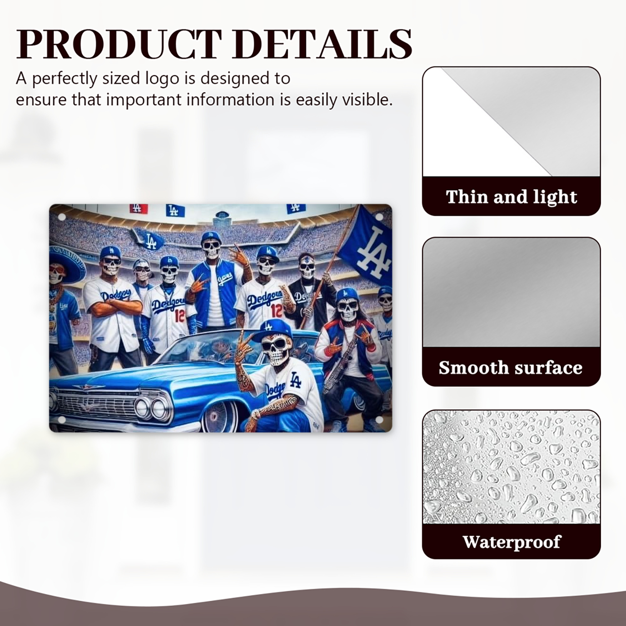  Decorative Aluminum Plaque – Horizontal Design – Durable, Stylish, Easy To Install – Ideal For Home, Office, Bar, And More