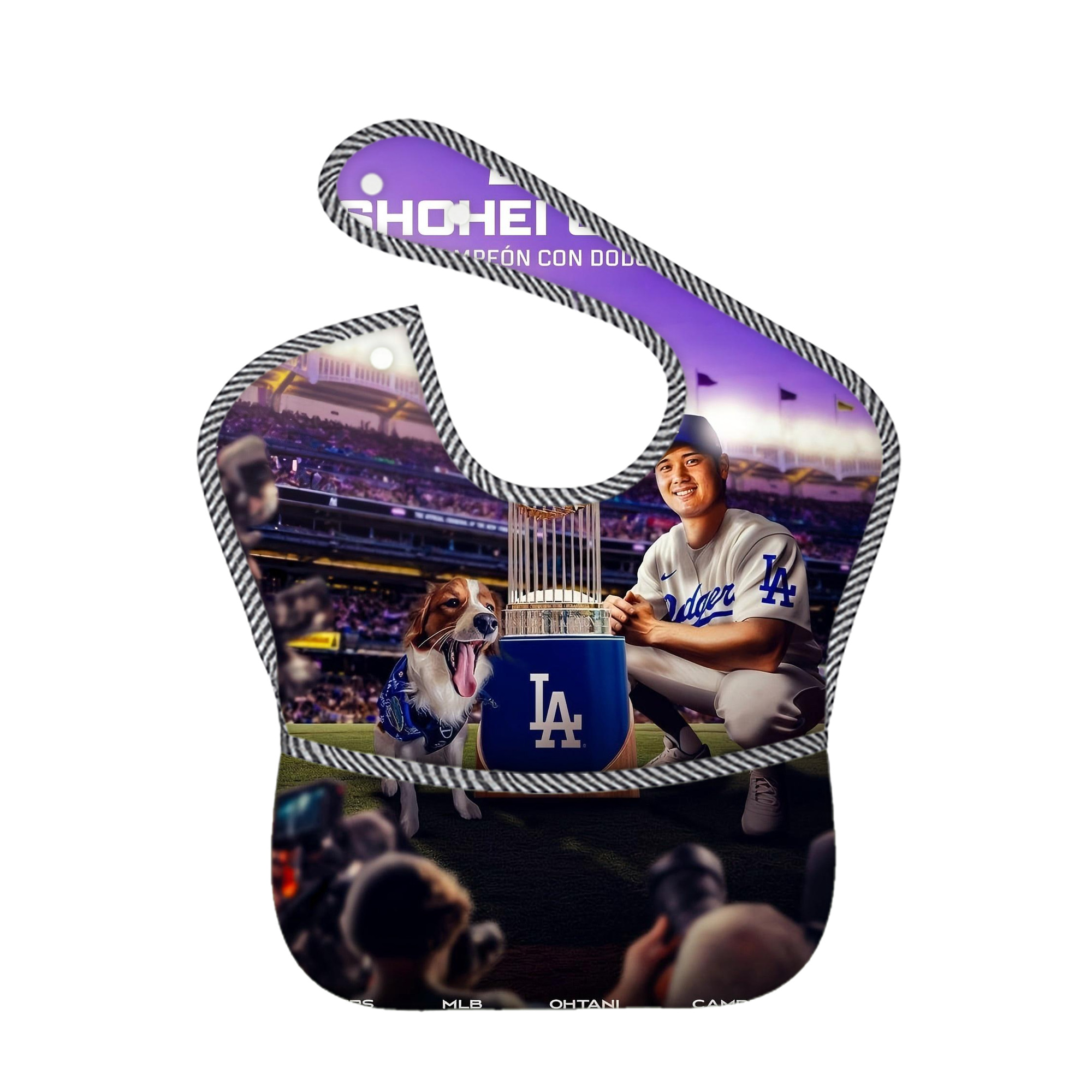  Adjustable Waterproof Toddler Bib – Full-Print Durable Polyester – Foldable Crumb Pocket – Easy Snap Closure – Soft
