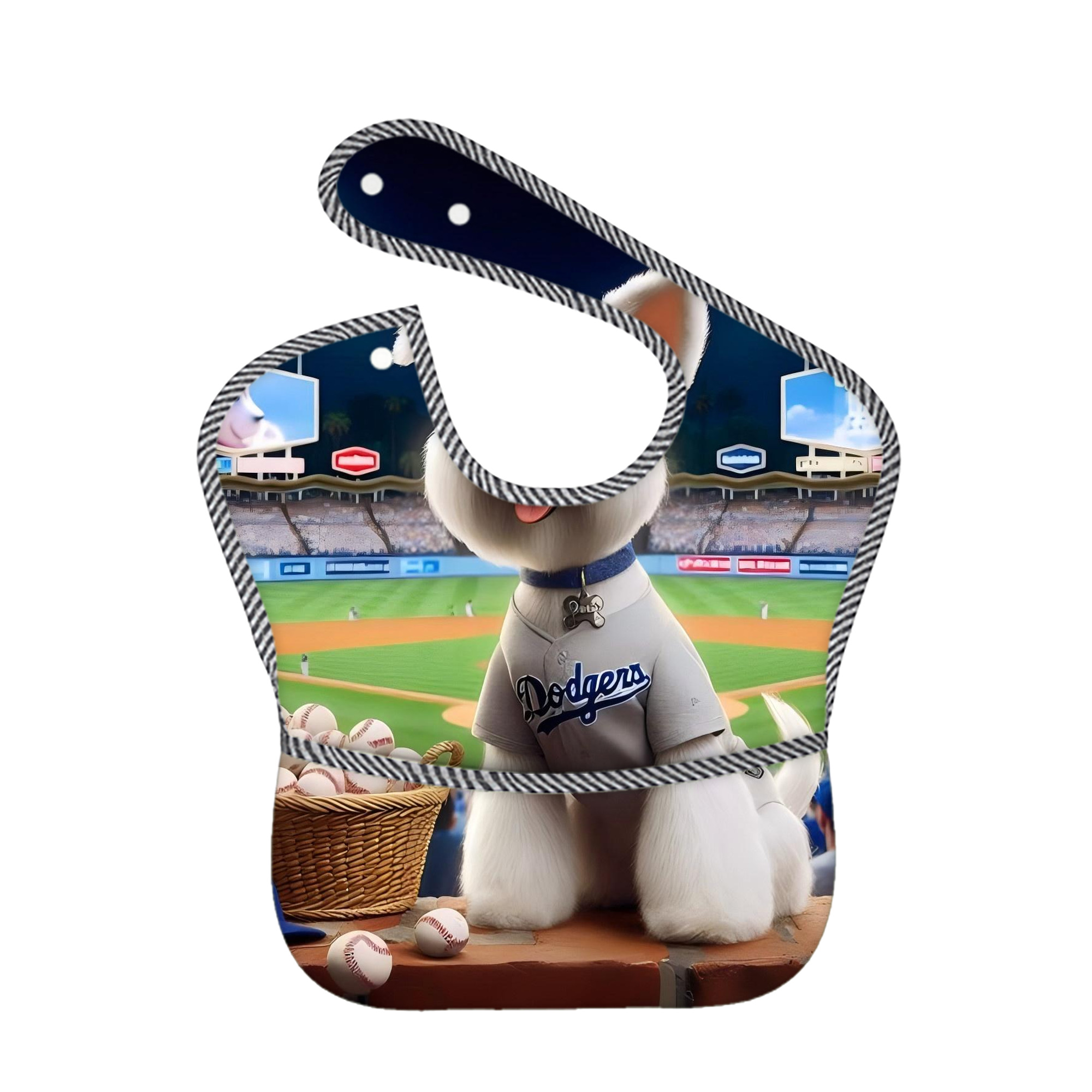  Adjustable Waterproof Toddler Bib – Full-Print Durable Polyester – Foldable Crumb Pocket – Easy Snap Closure – Soft