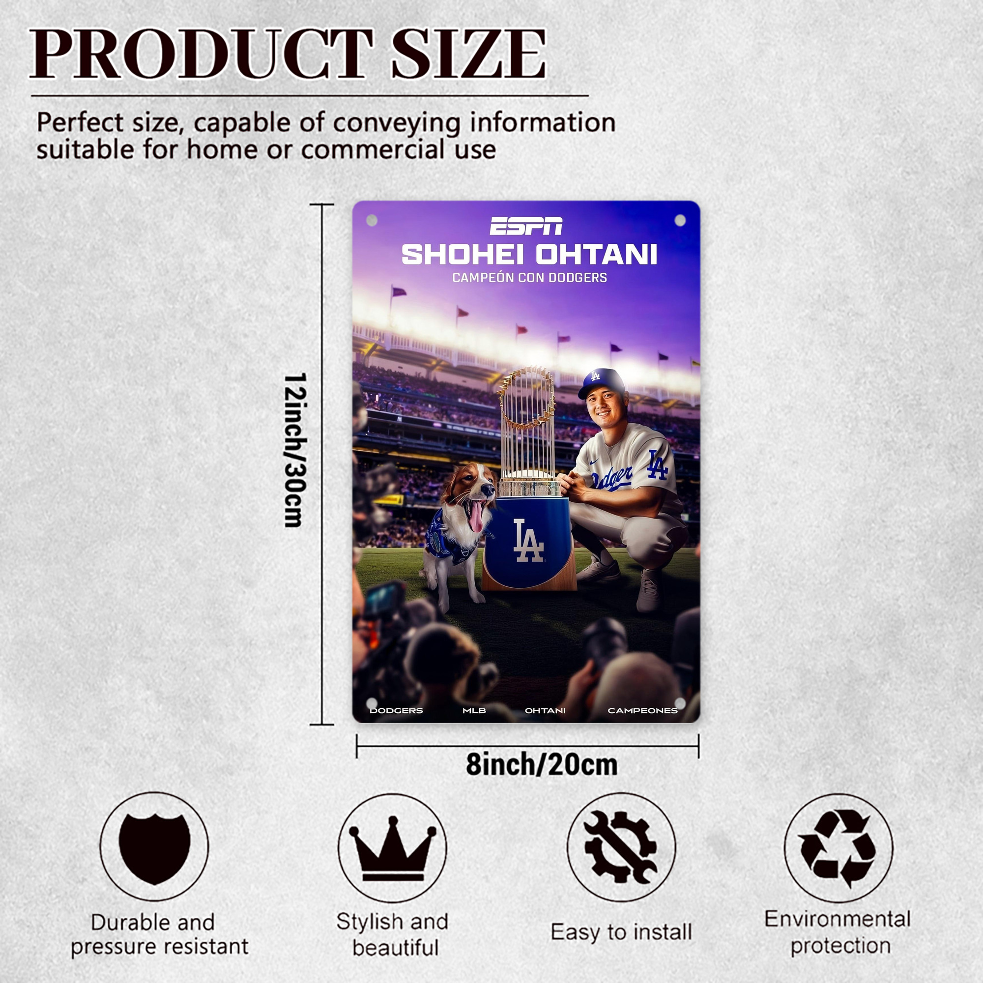  8x12inch Vertical Aluminum Sign - Durable Fade-Resistant Indoor/Outdoor Safety & Information Plaque For Office, Hotel, Restaurant, Bar, Public Spaces