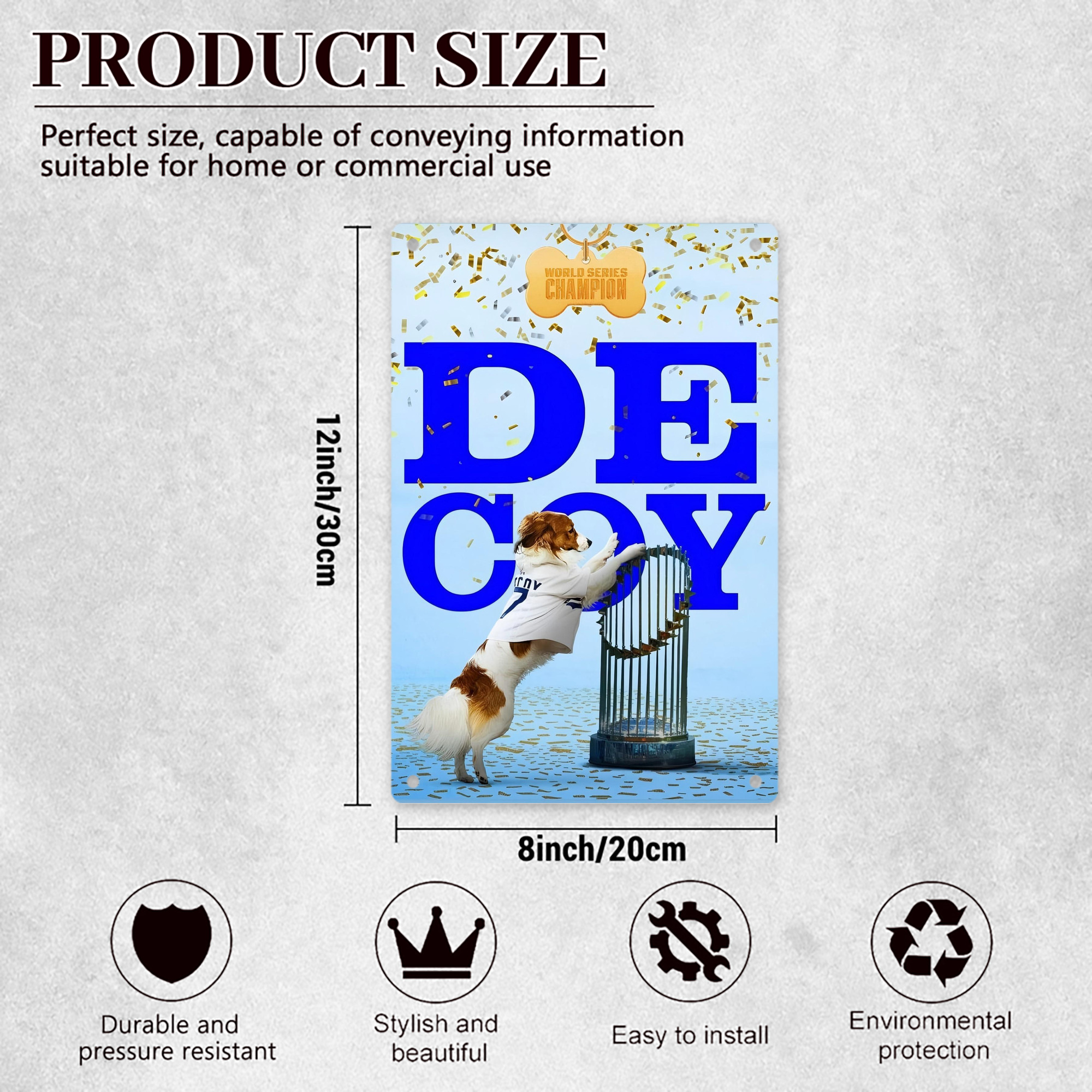  8x12inch Vertical Aluminum Sign - Durable Fade-Resistant Indoor/Outdoor Safety & Information Plaque For Office, Hotel, Restaurant, Bar, Public Spaces