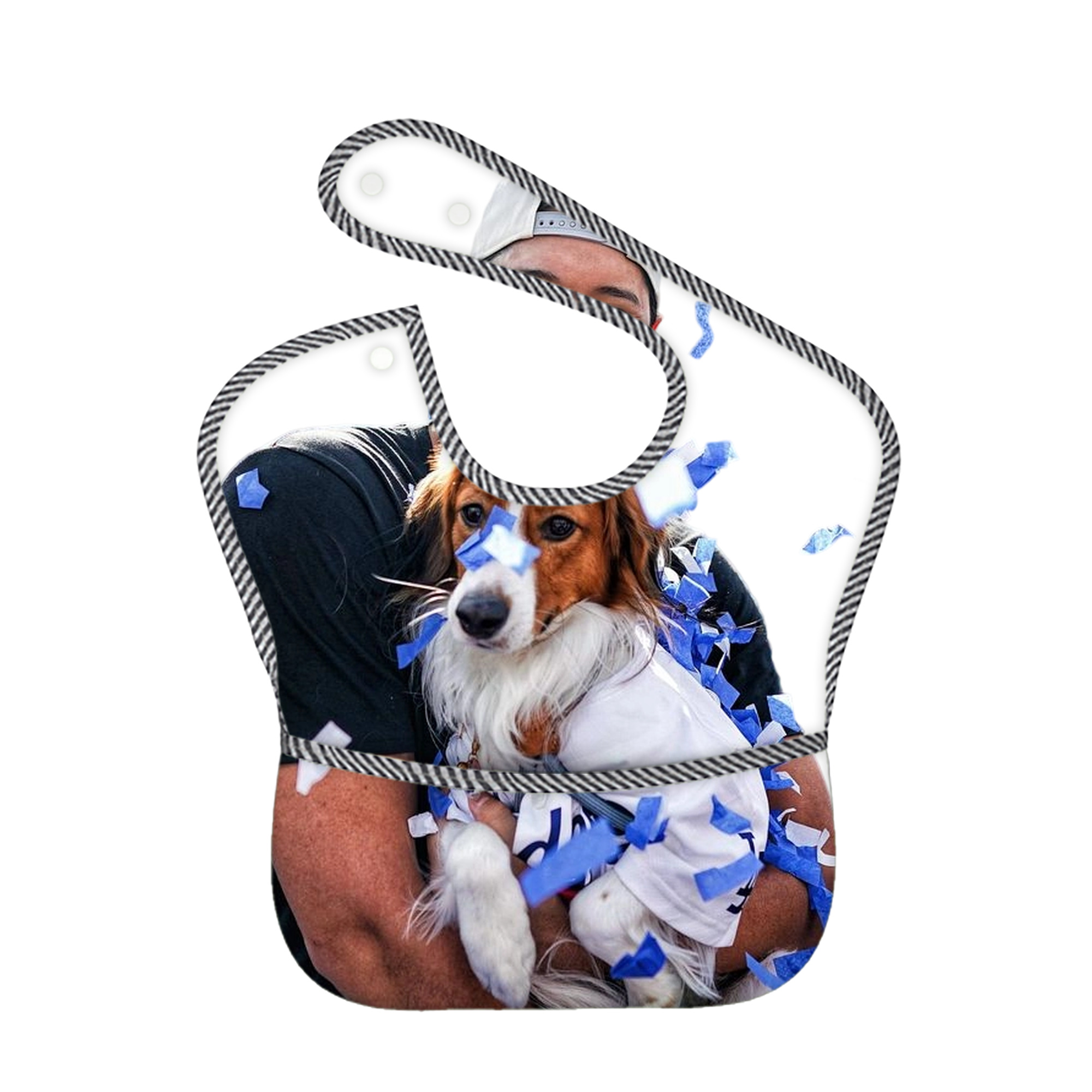  Adjustable Waterproof Toddler Bib – Full-Print Durable Polyester – Foldable Crumb Pocket – Easy Snap Closure – Soft