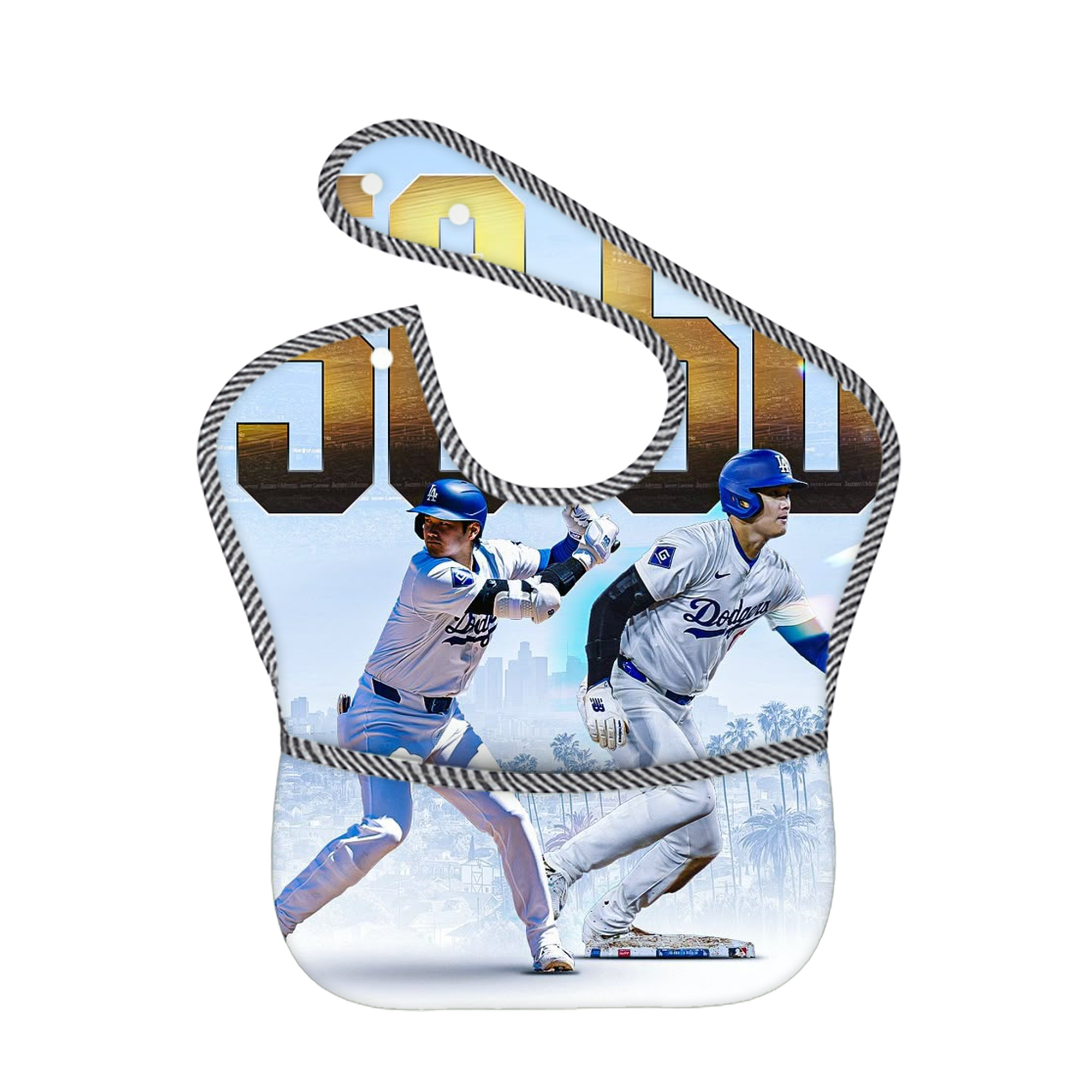  Adjustable Waterproof Toddler Bib – Full-Print Durable Polyester – Foldable Crumb Pocket – Easy Snap Closure – Soft