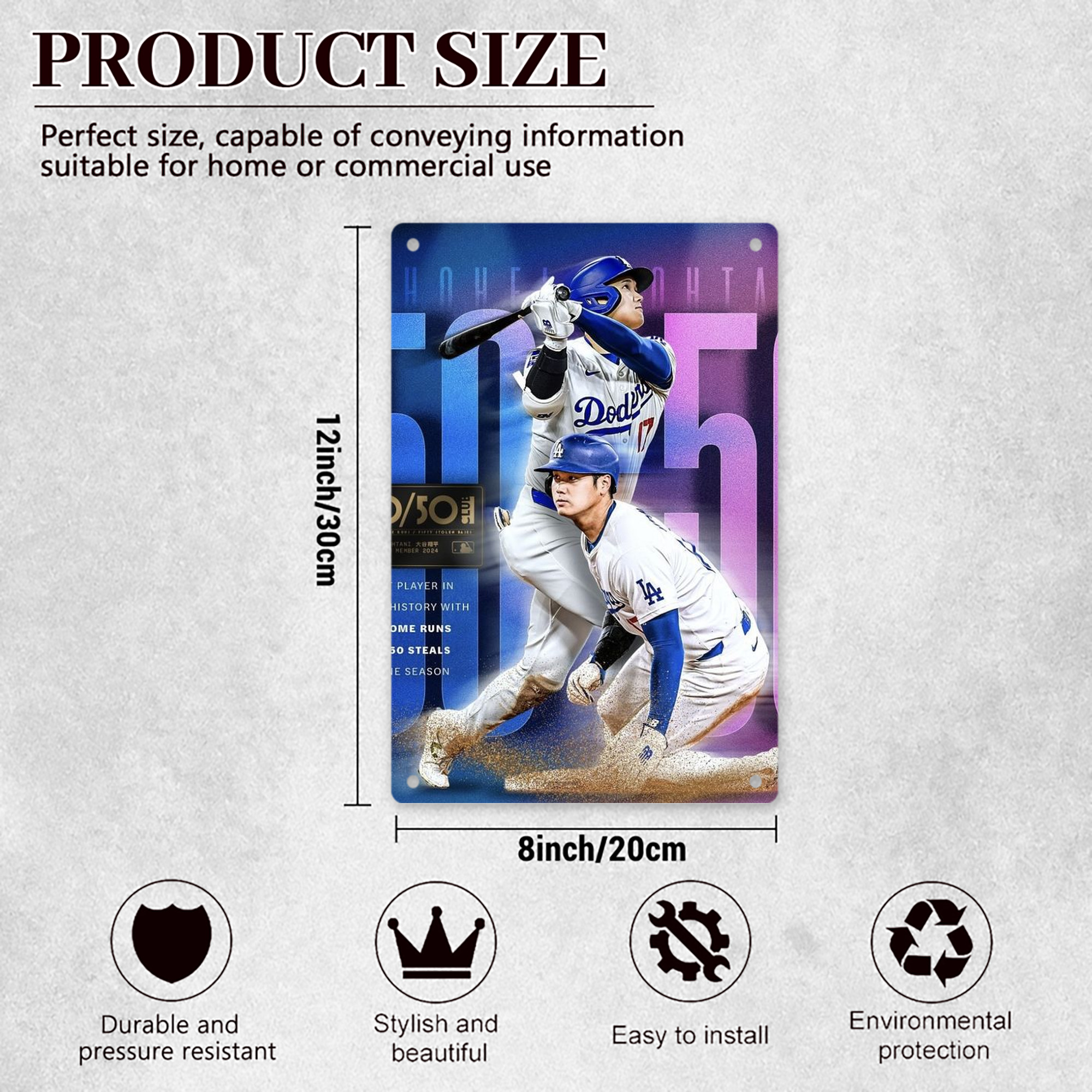  8x12inch Vertical Aluminum Sign - Durable Fade-Resistant Indoor/Outdoor Safety & Information Plaque For Office, Hotel, Restaurant, Bar, Public Spaces