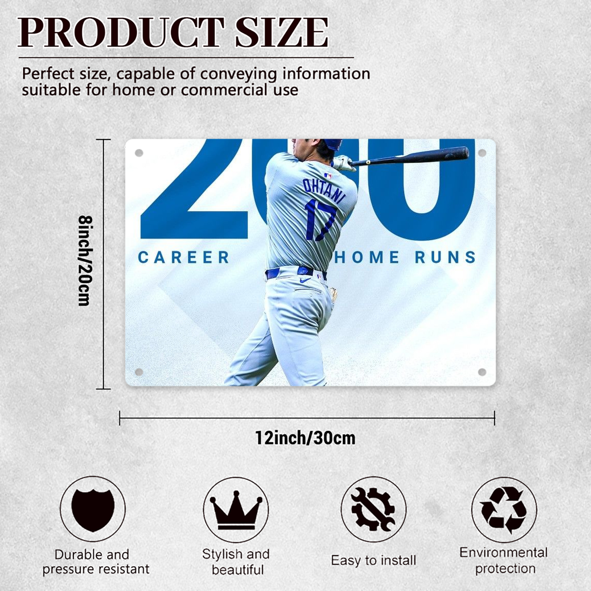  Decorative Aluminum Plaque – Horizontal Design – Durable, Stylish, Easy To Install – Ideal For Home, Office, Bar, And More