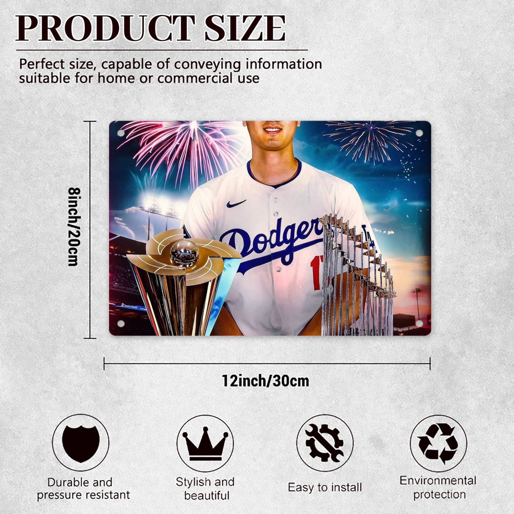  Decorative Aluminum Plaque – Horizontal Design – Durable, Stylish, Easy To Install – Ideal For Home, Office, Bar, And More