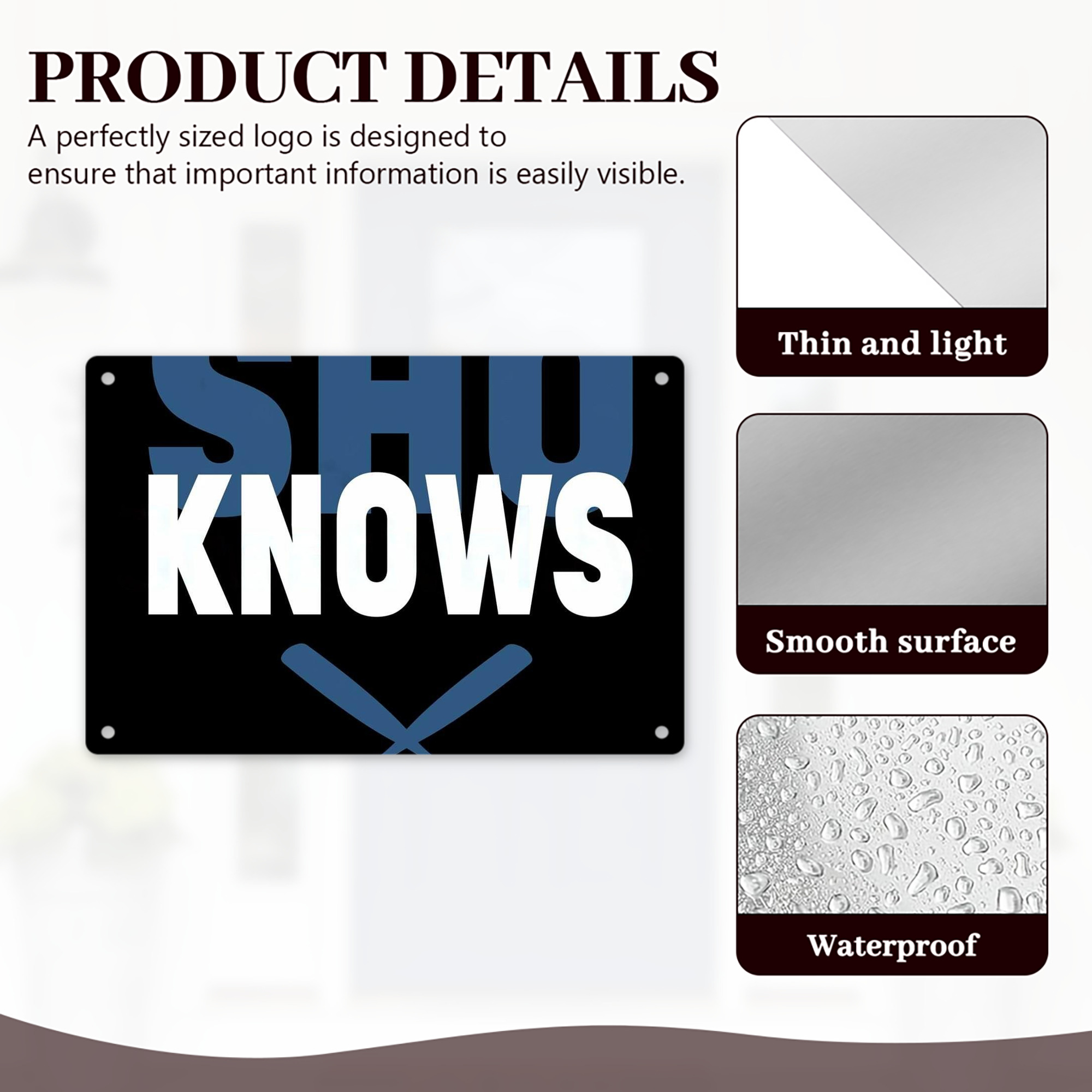  Decorative Aluminum Plaque – Horizontal Design – Durable, Stylish, Easy To Install – Ideal For Home, Office, Bar, And More