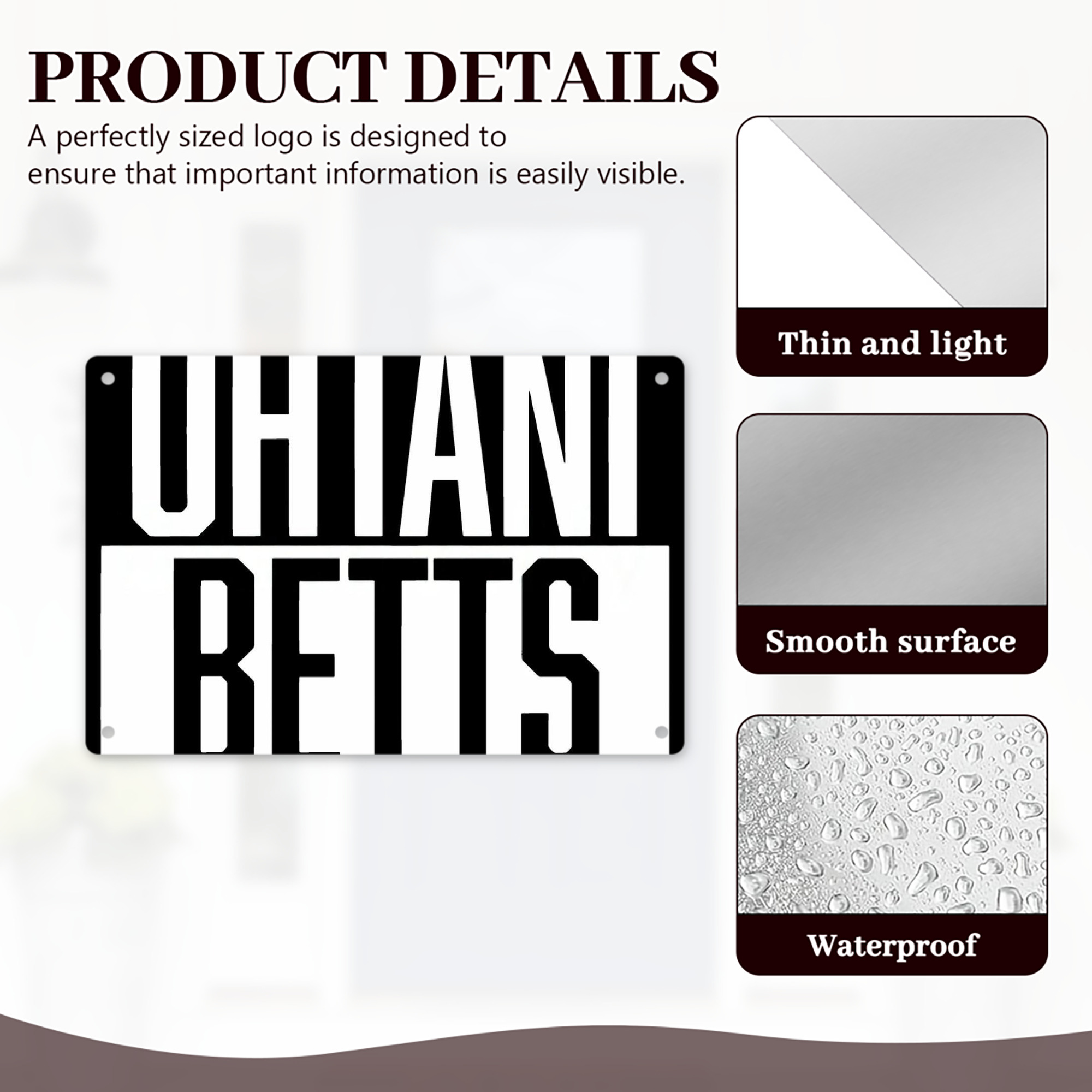  Decorative Aluminum Plaque – Horizontal Design – Durable, Stylish, Easy To Install – Ideal For Home, Office, Bar, And More