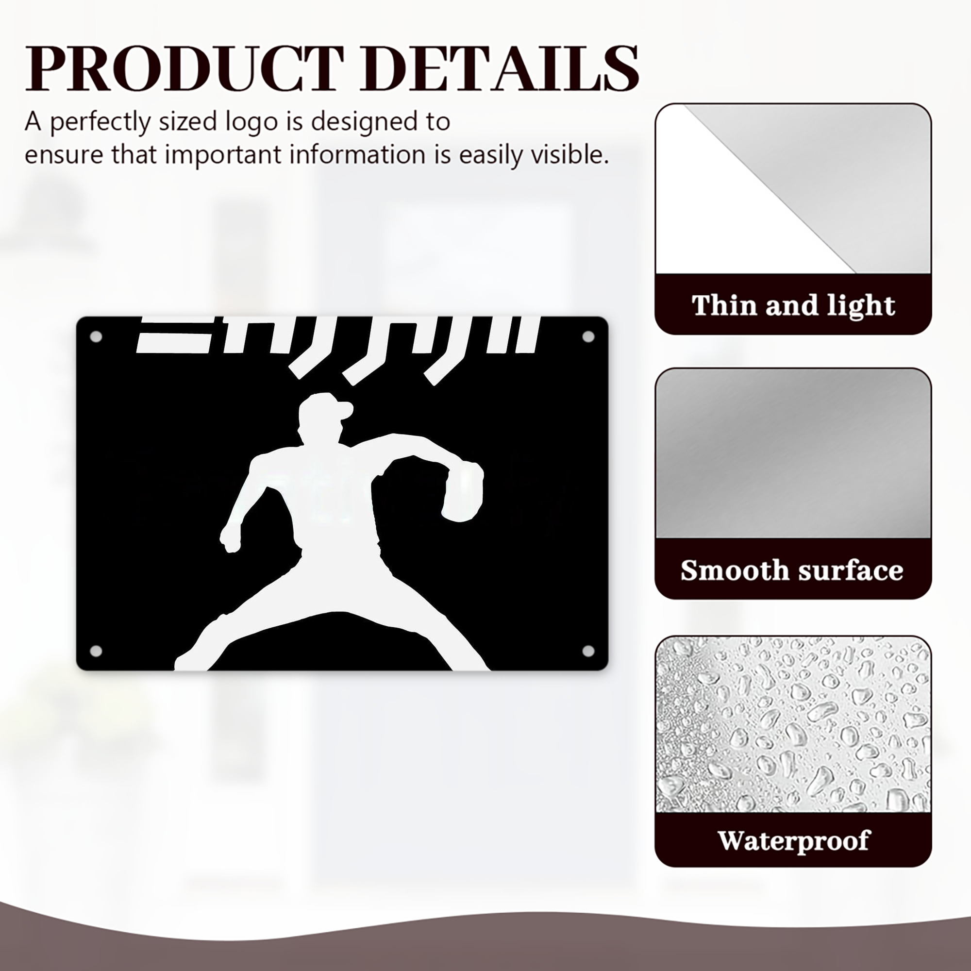  Decorative Aluminum Plaque – Horizontal Design – Durable, Stylish, Easy To Install – Ideal For Home, Office, Bar, And More