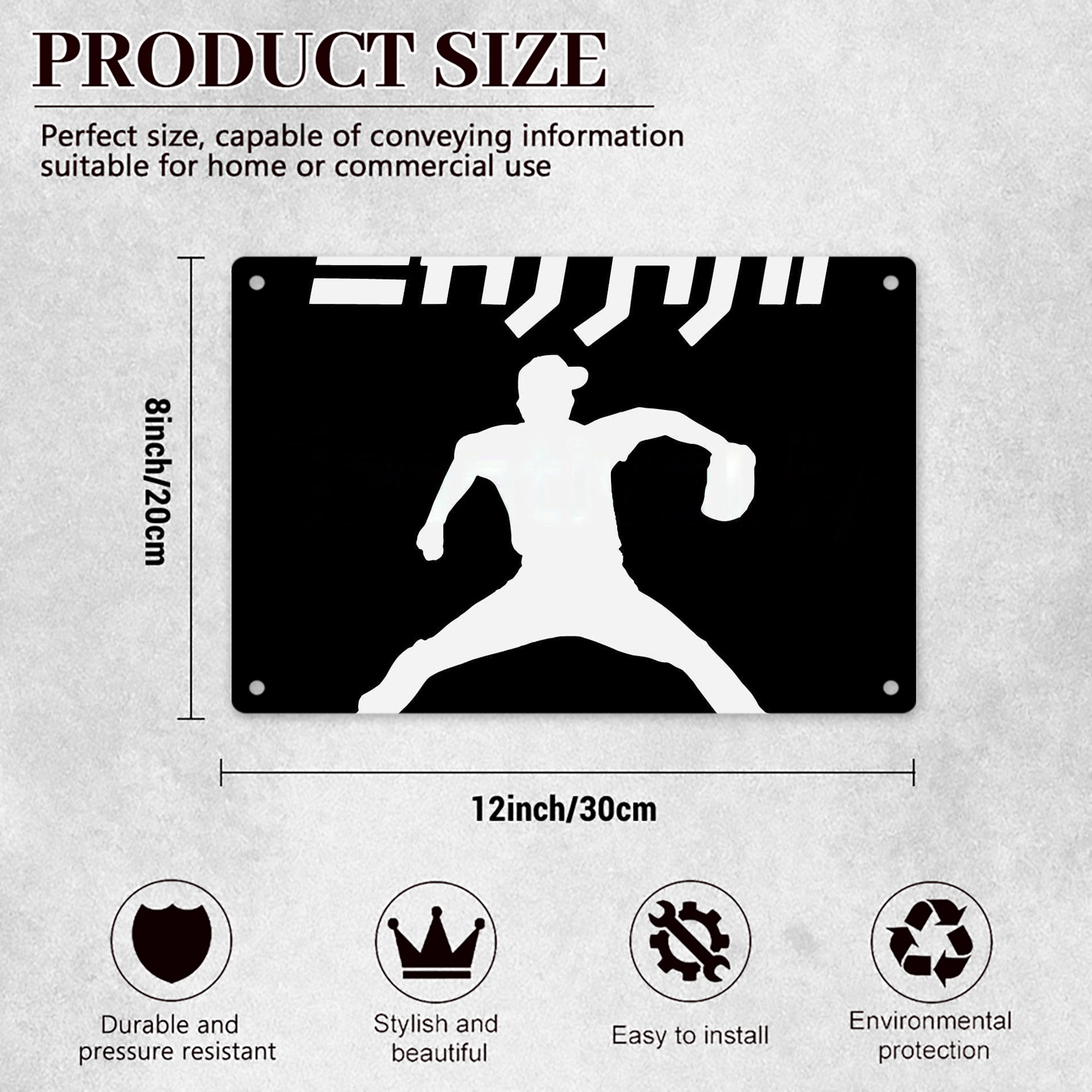  Decorative Aluminum Plaque – Horizontal Design – Durable, Stylish, Easy To Install – Ideal For Home, Office, Bar, And More